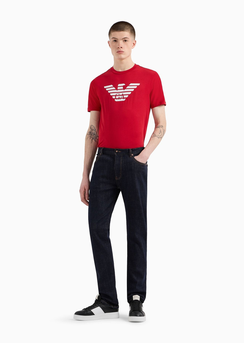 EMPORIO ARMANI J45 Regular-fit, rinse-washed, denim jeans outlook