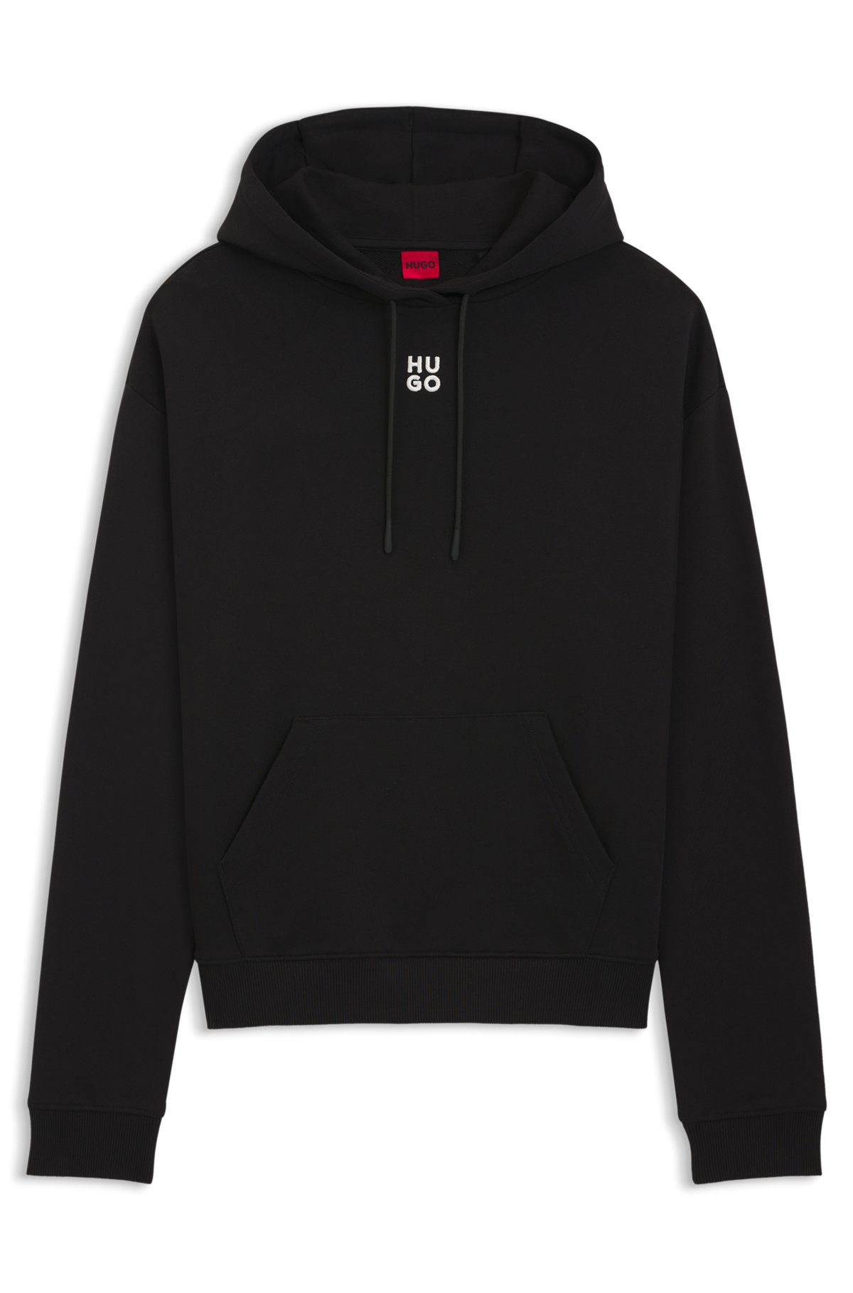 COTTON-TERRY HOODIE WITH STACKED LOGO EMBROIDERY - 1