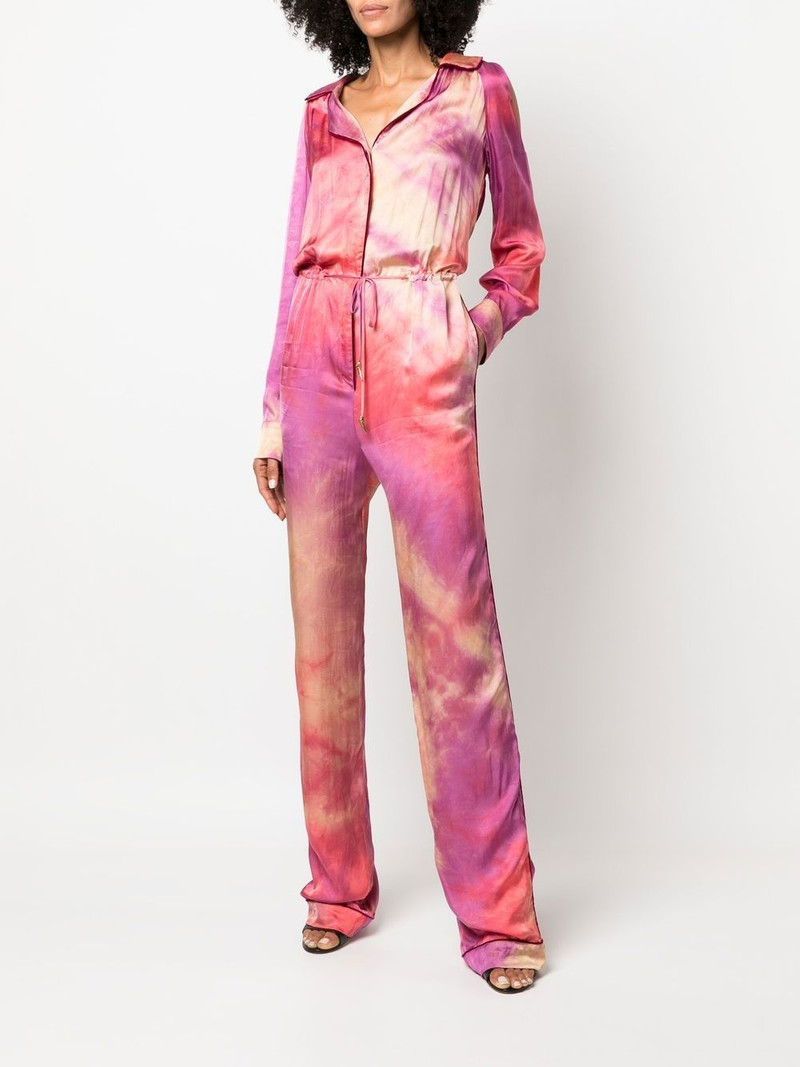 Roberto Cavalli tie-dye drawstring jumpsuit outlook