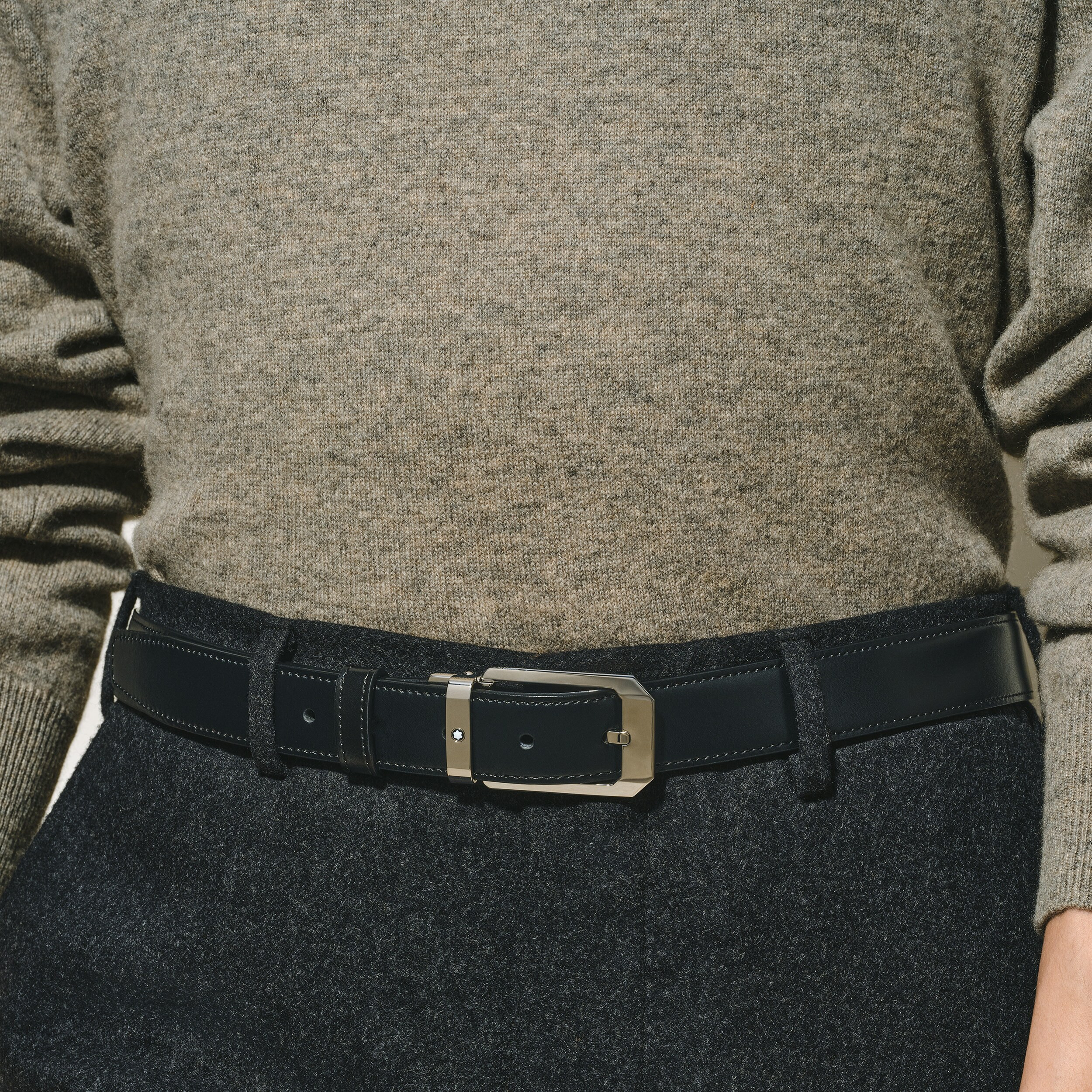 Black/brown 30 mm reversible leather belt - 2