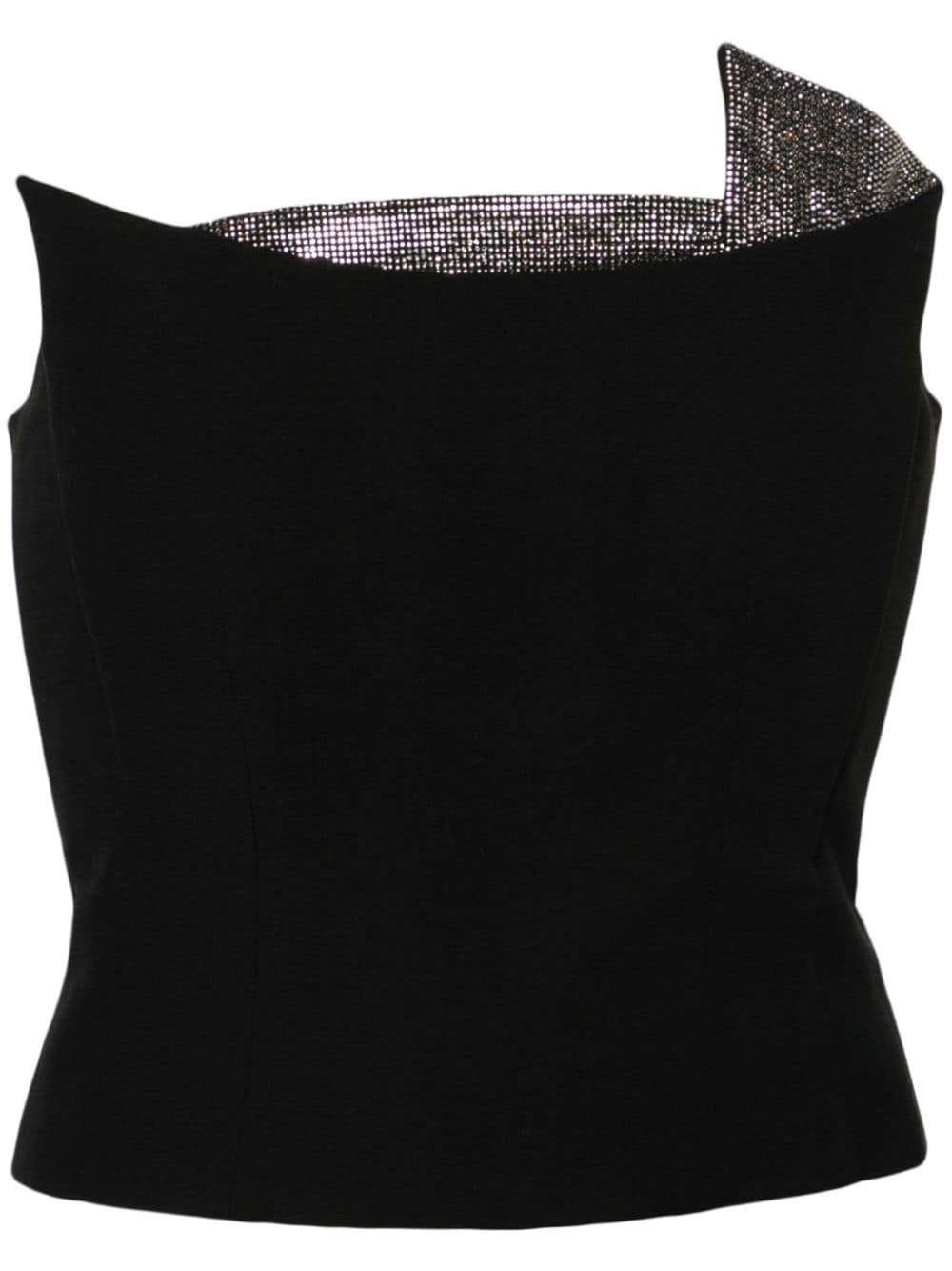 rhinestone-embellished strapless top - 1