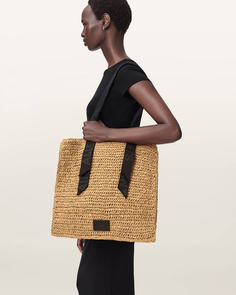 ALLSAINTS LULLAH WOVEN STRAW TOTE BAG outlook