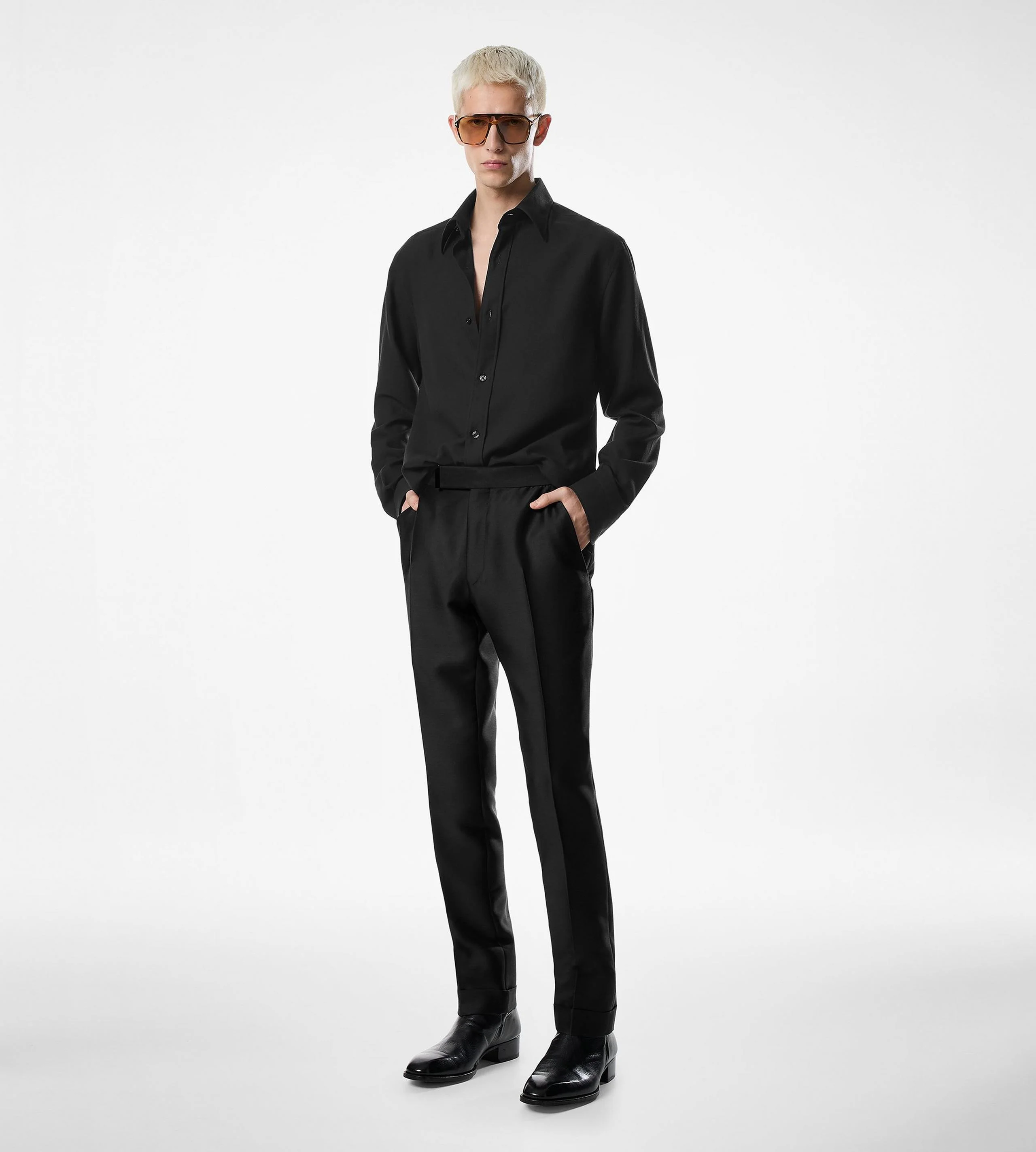 COTTON CASHMERE FLUID FIT SHIRT - 1