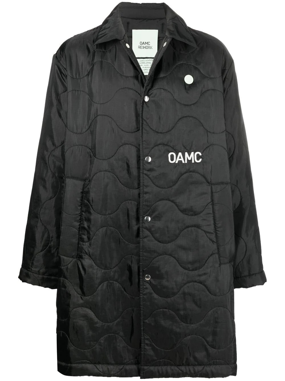 quilted logo-print coat - 1