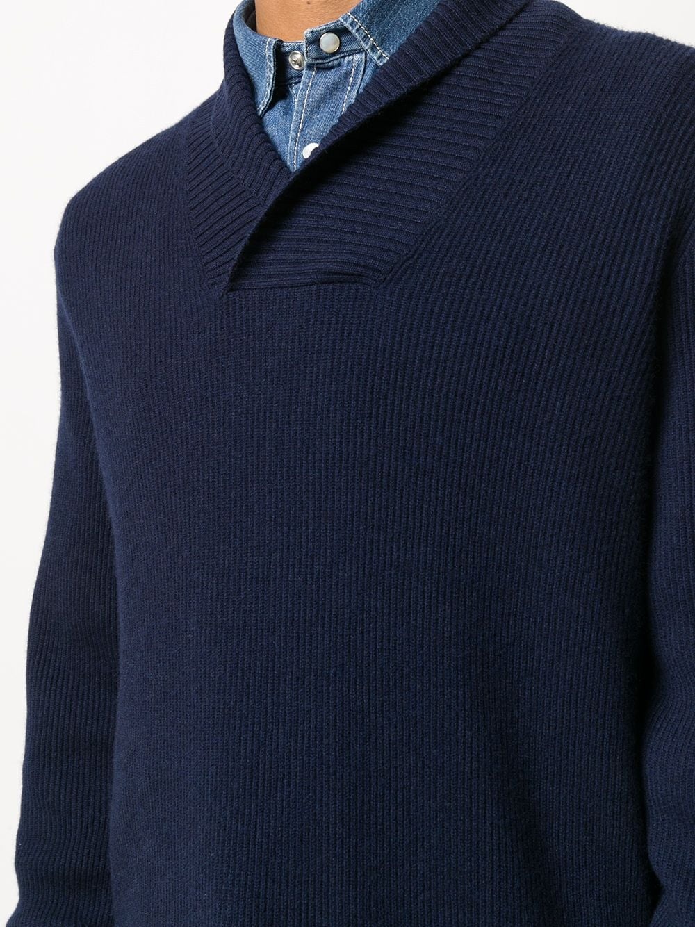 ribbed V-neck jumper - 5