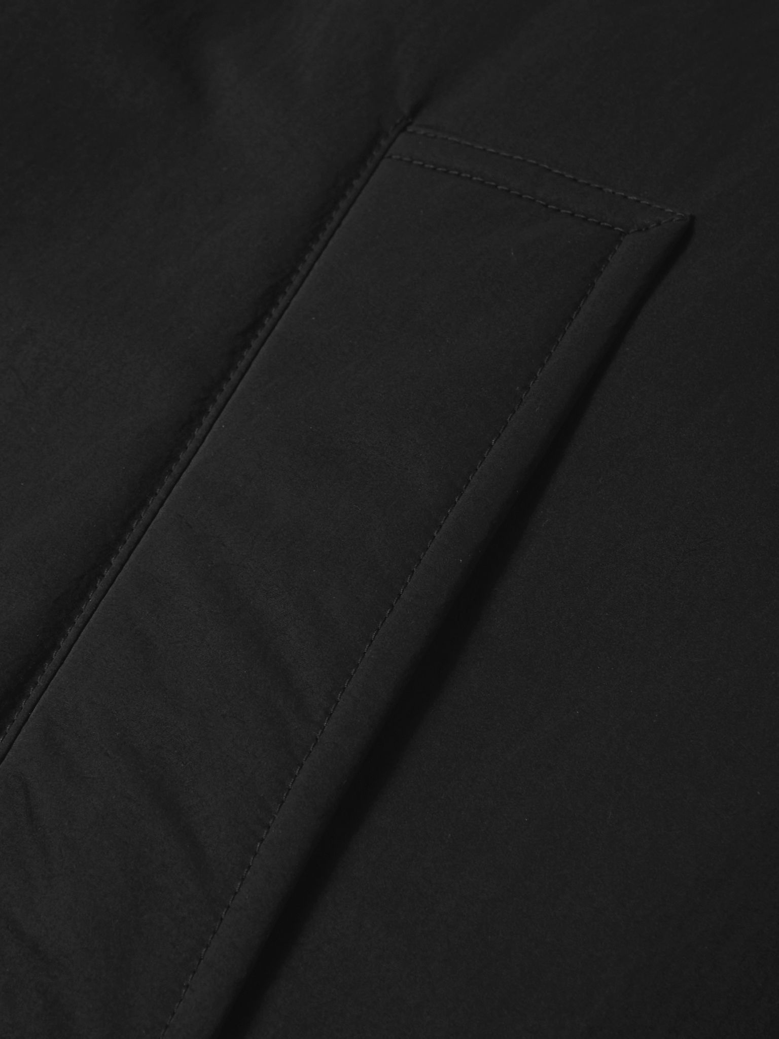 Intrecciato Leather-Trimmed Matte-Shell Down Jacket Black - 5
