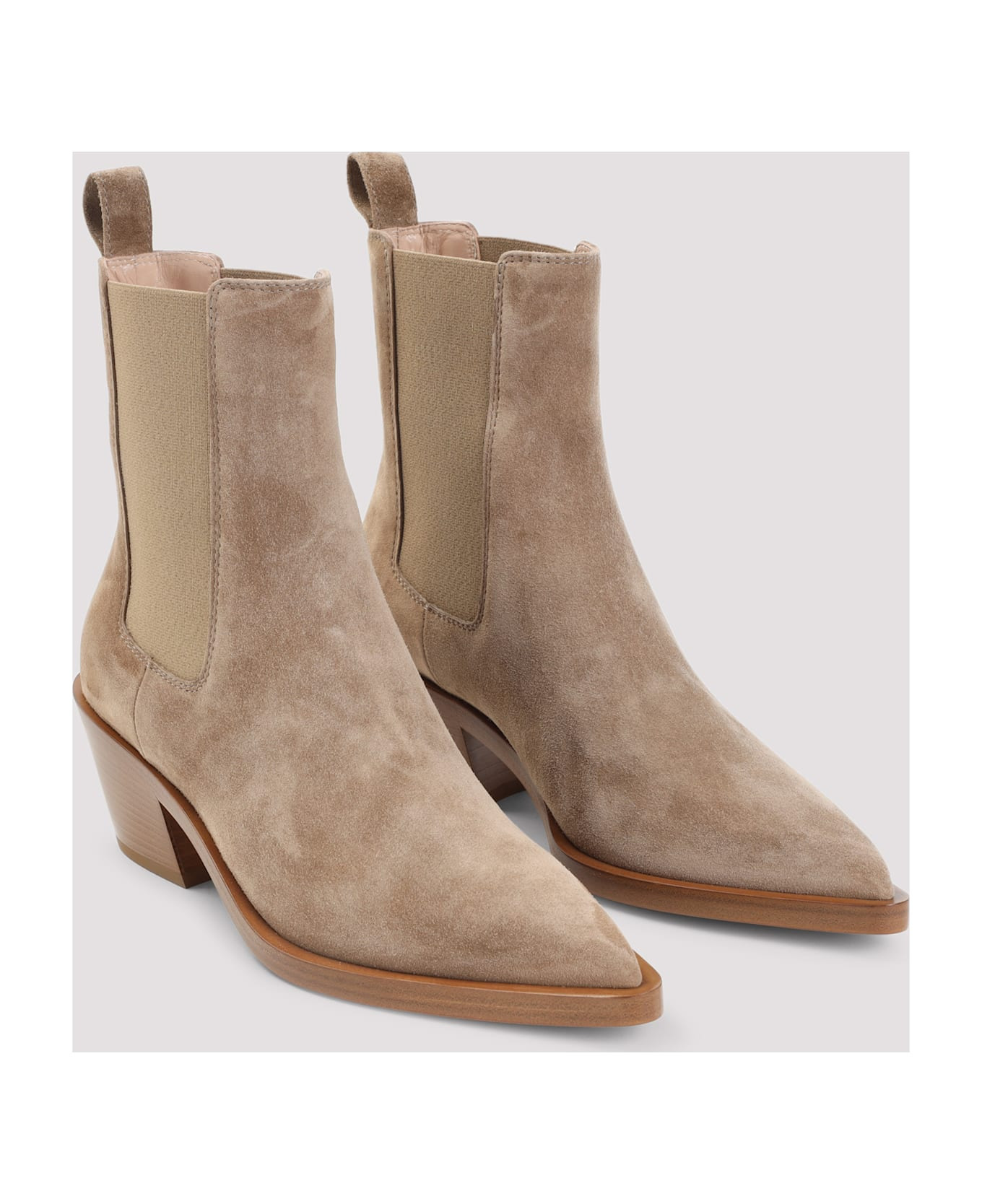 Suede Leather Ankle Boots - 5