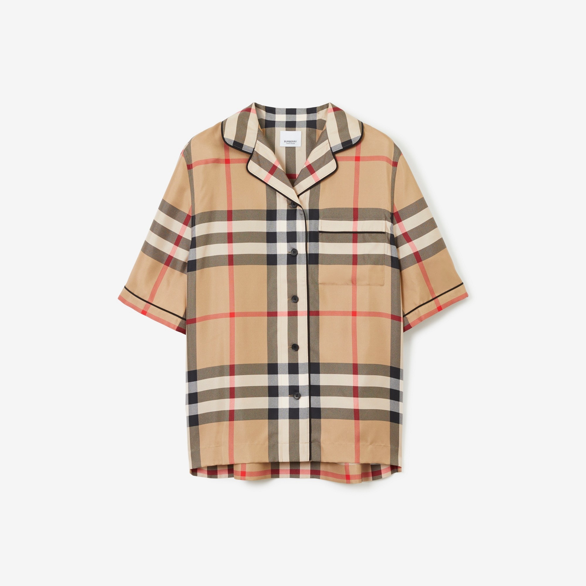 Vintage Check Silk Pyjama Shirt - 1