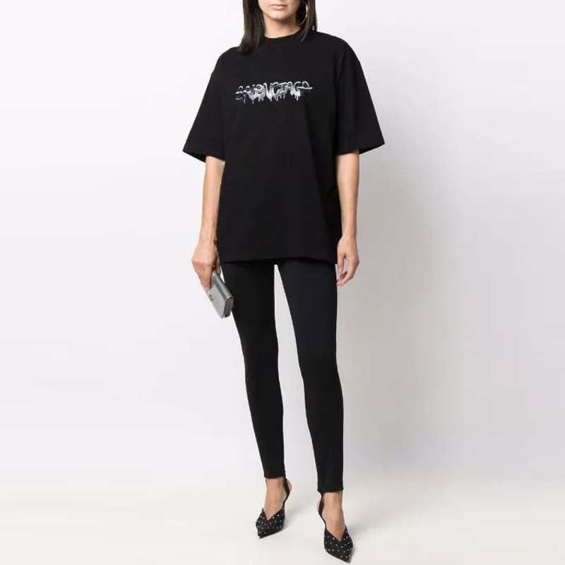 BALENCIAGA Men's Slime T-shirt Medium Fit in Black outlook