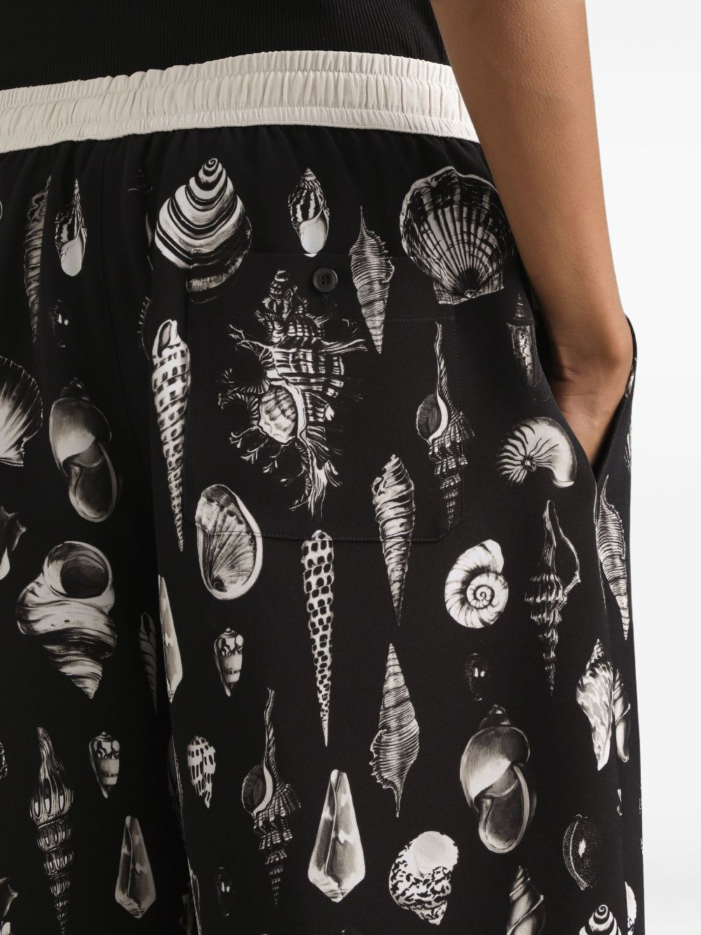 seashell-print drawstring shorts - 5