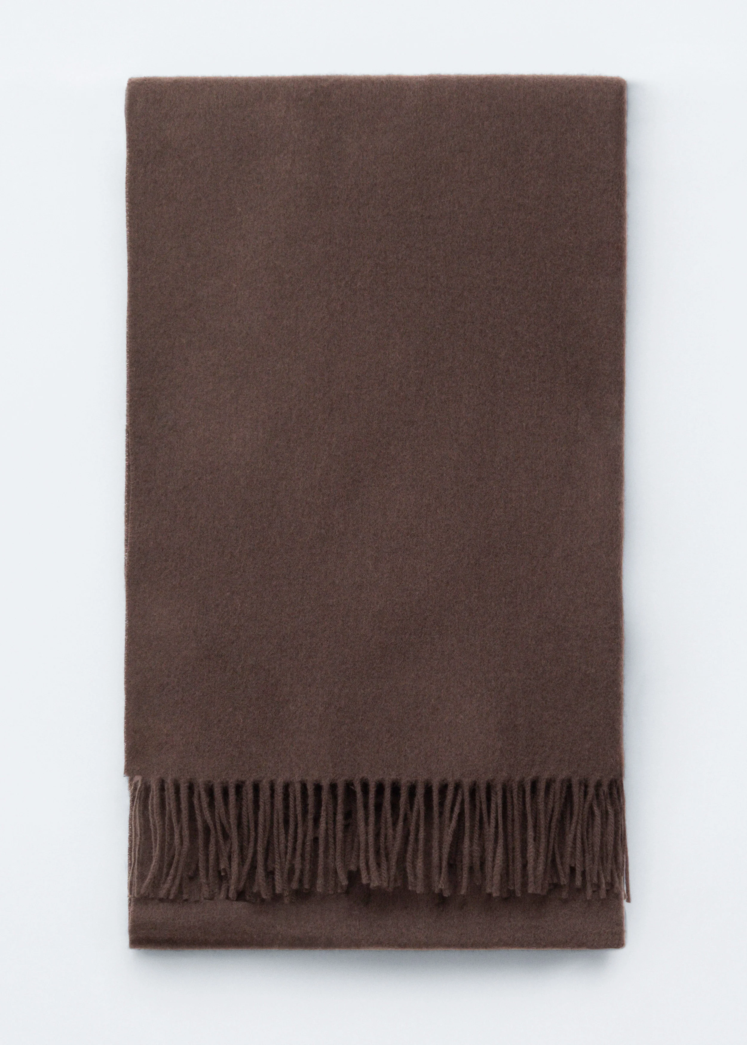 Fringed Wool Blanket Scarf - 1