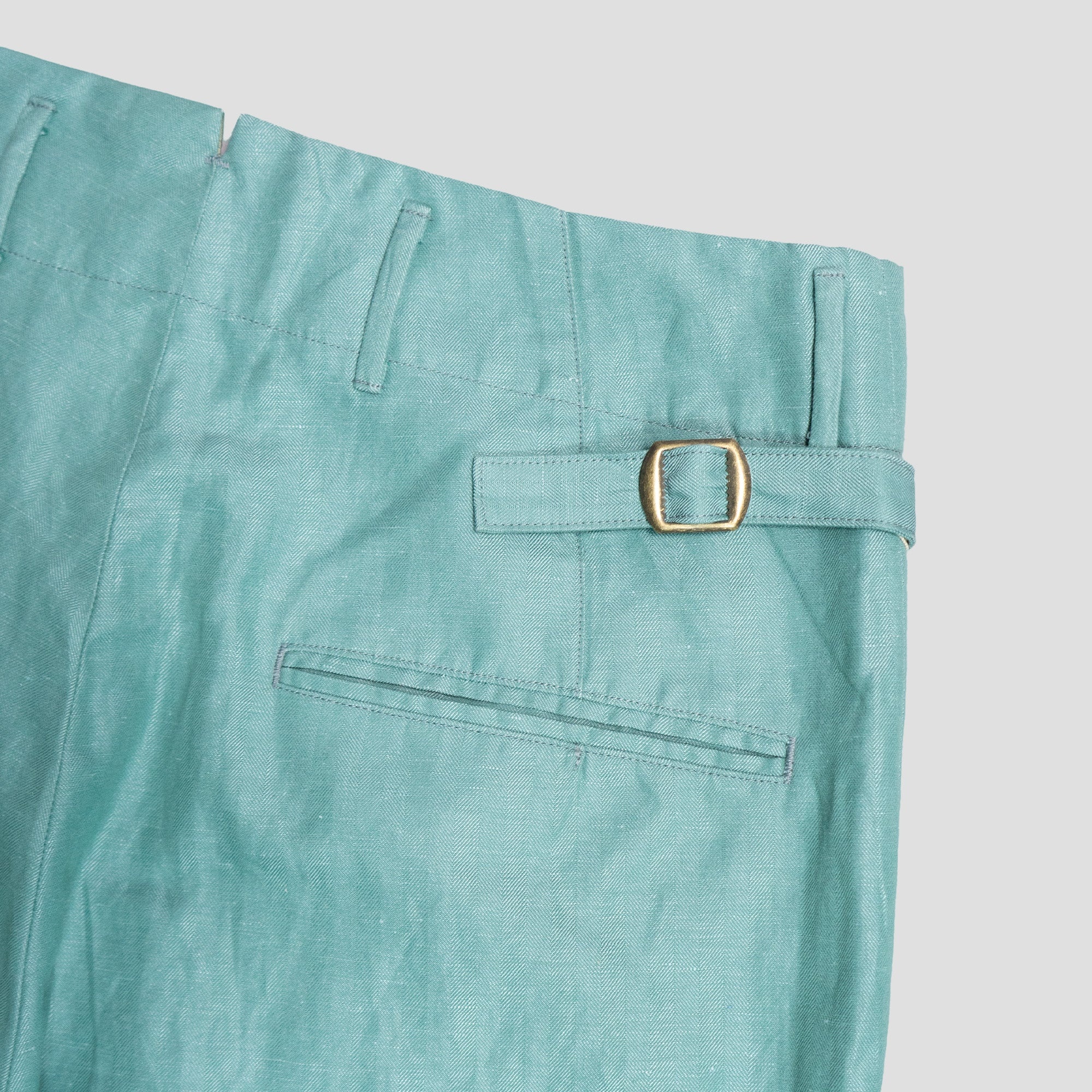 COTTON/LINEN GRANDRELLE HERRINGBONE LUMBER PANTS - 4