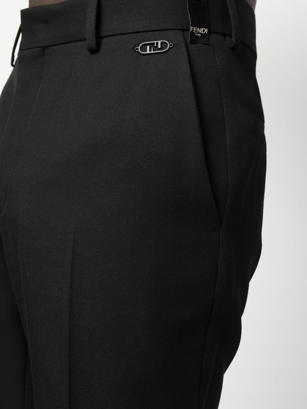 logo-plaque tailored trousers - 5