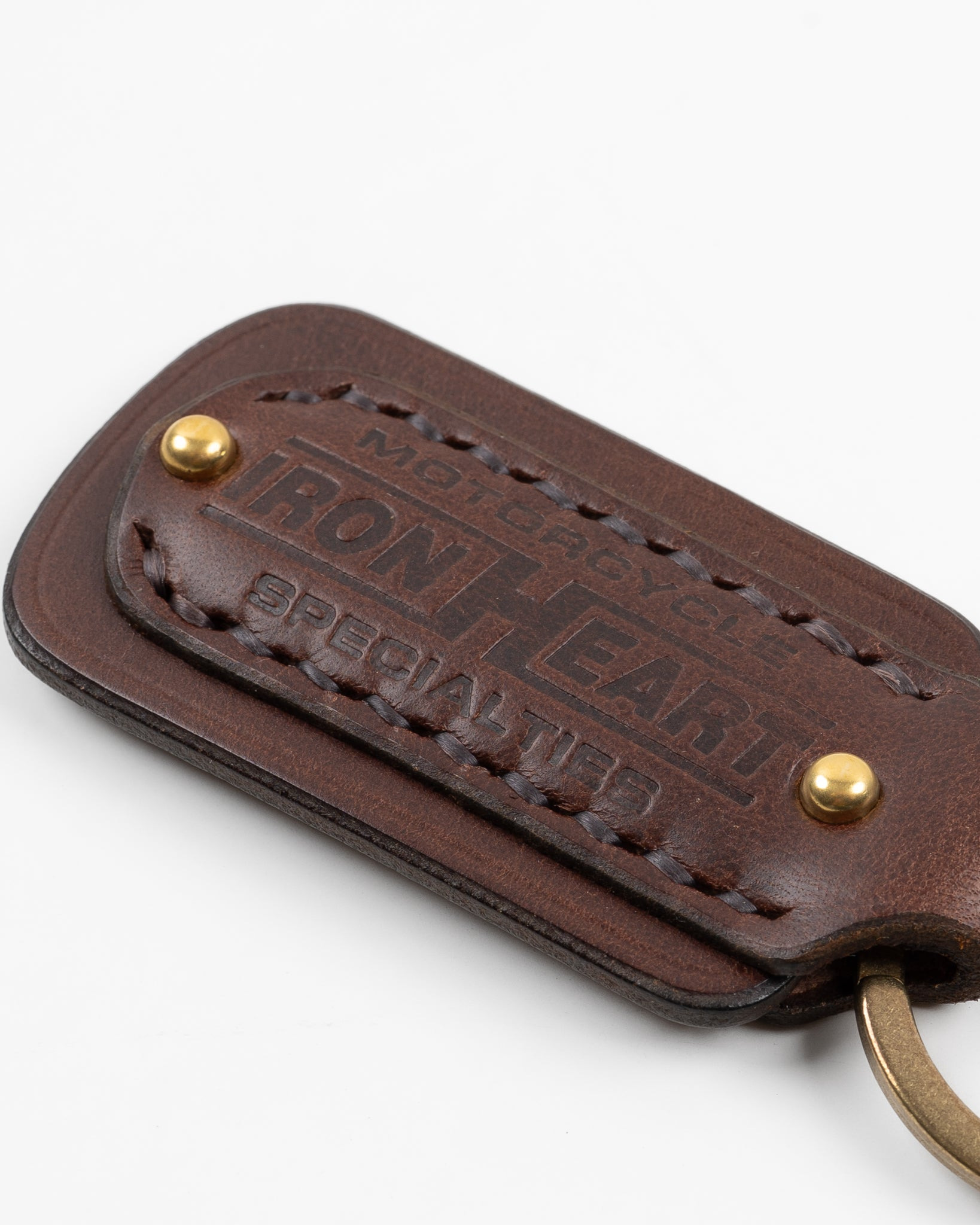 IHG-067-BRN Buttero Leather Key Ring w/Embossed Iron Heart Logo - Brown - 4