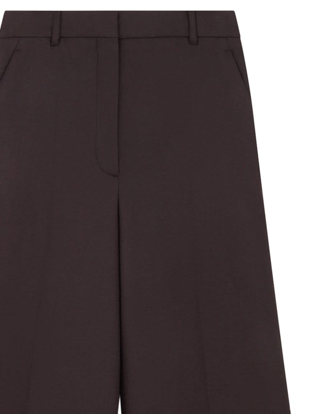 wool mid-rise flared trousers - 2
