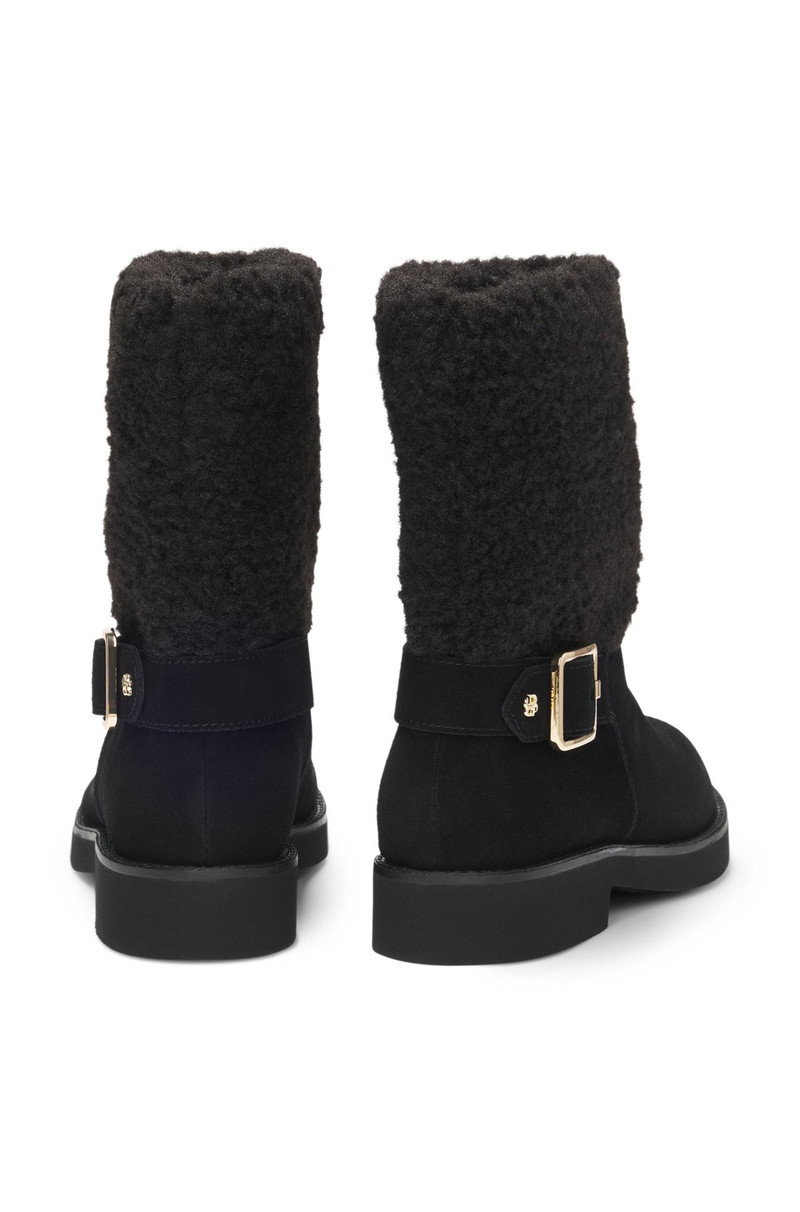 BOSS SUEDE BIKER BOOTS WITH DOUBLE B MONOGRAM TRIM outlook