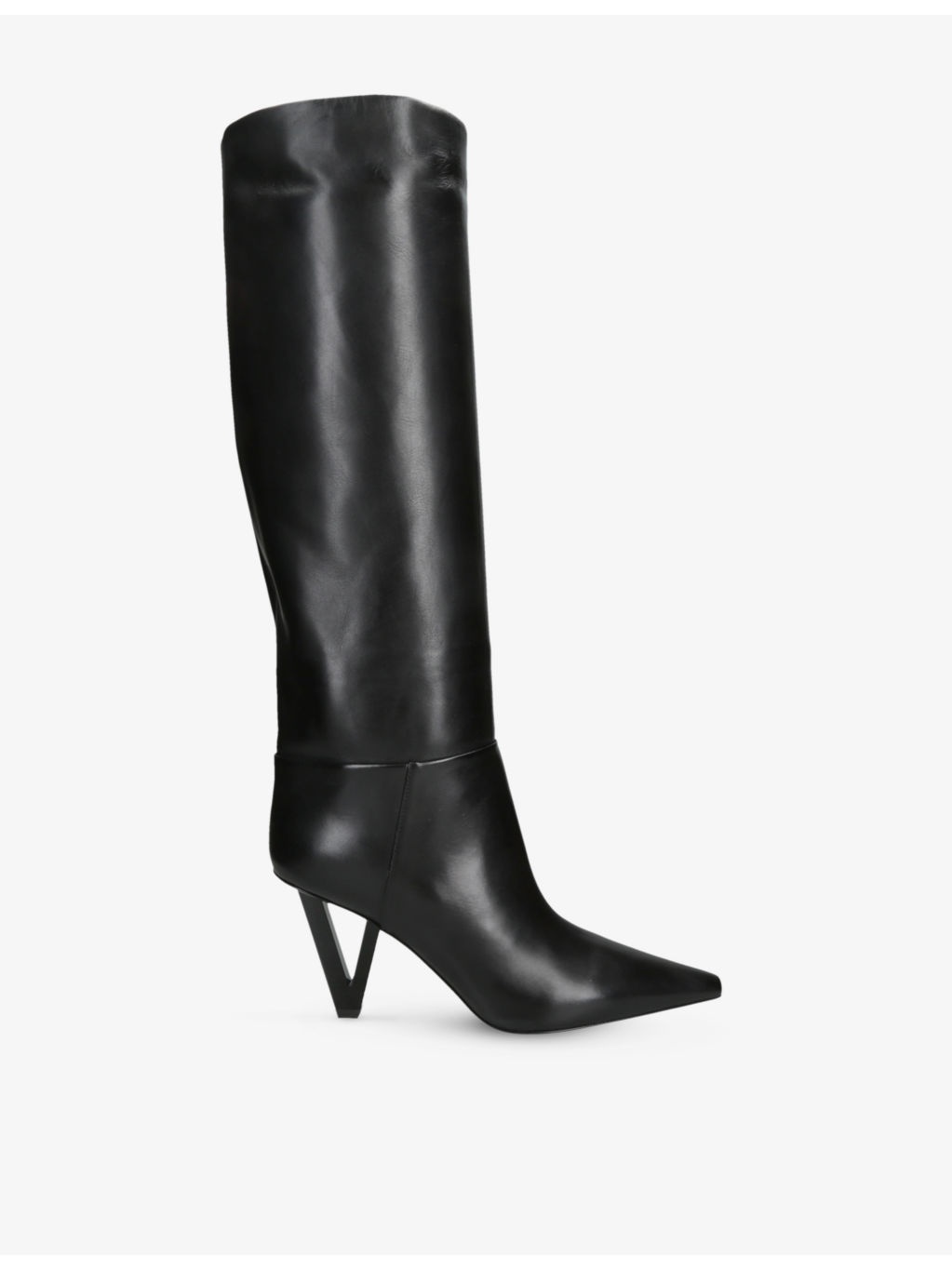 V2025 85 Leather Heeled Knee-High Boots - 1