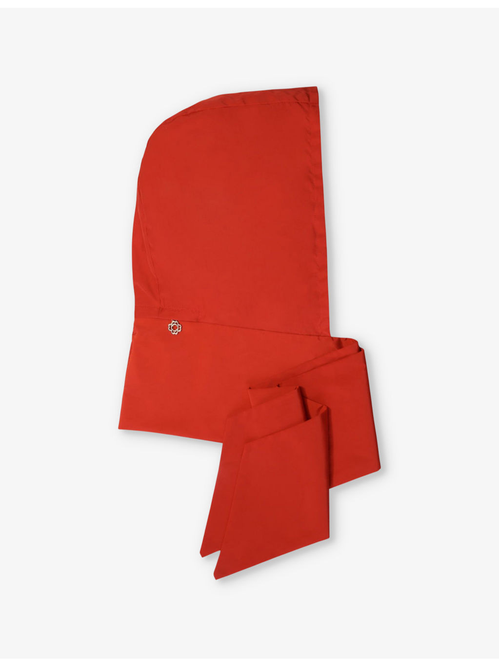 Clover-Embellished Tie-Up Woven Hood - 1