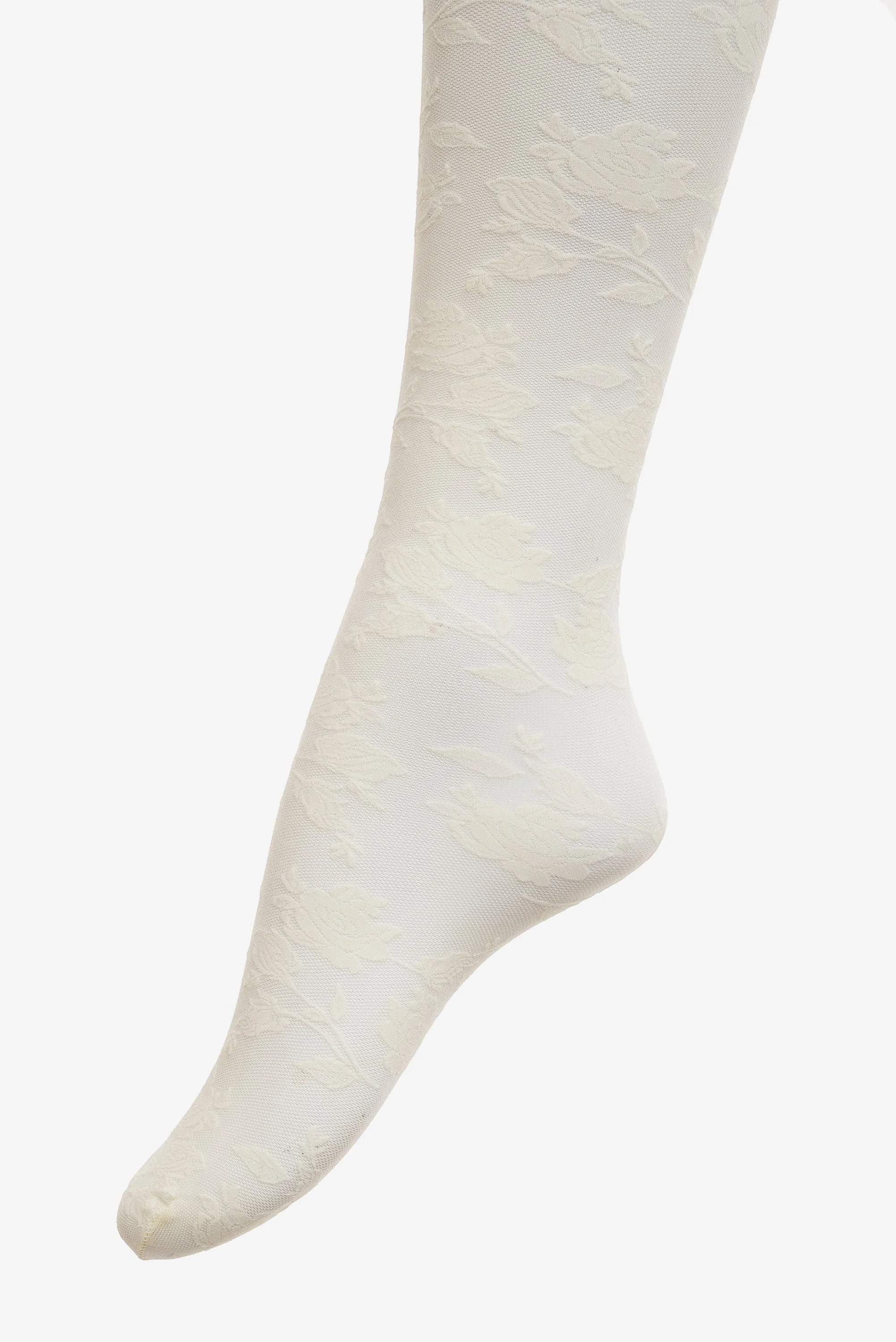 Floral Knit Tights - 1