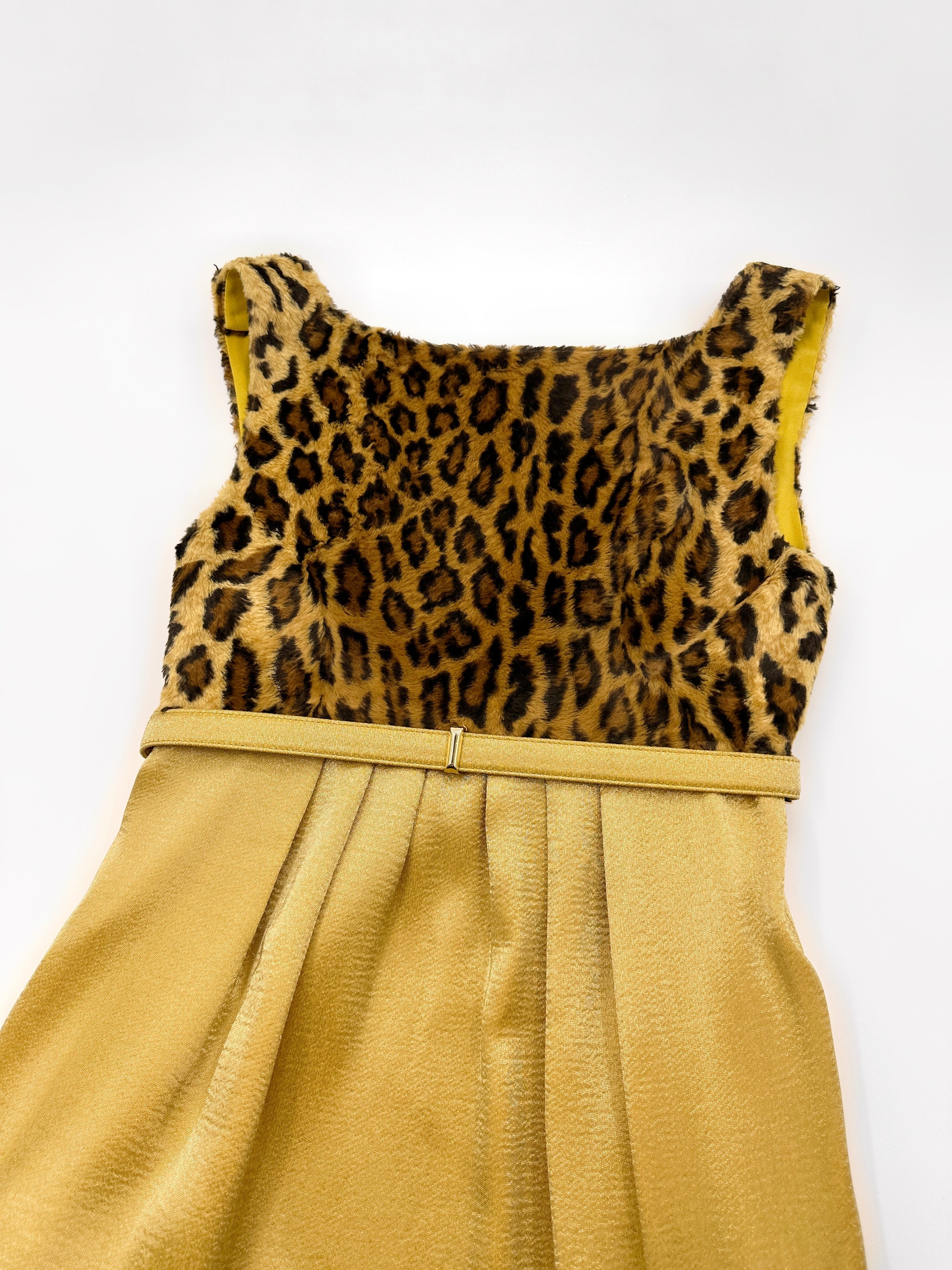 Gianni Versace Fall 1994 Faux Leopard Fur Mini Dress 38 - 11