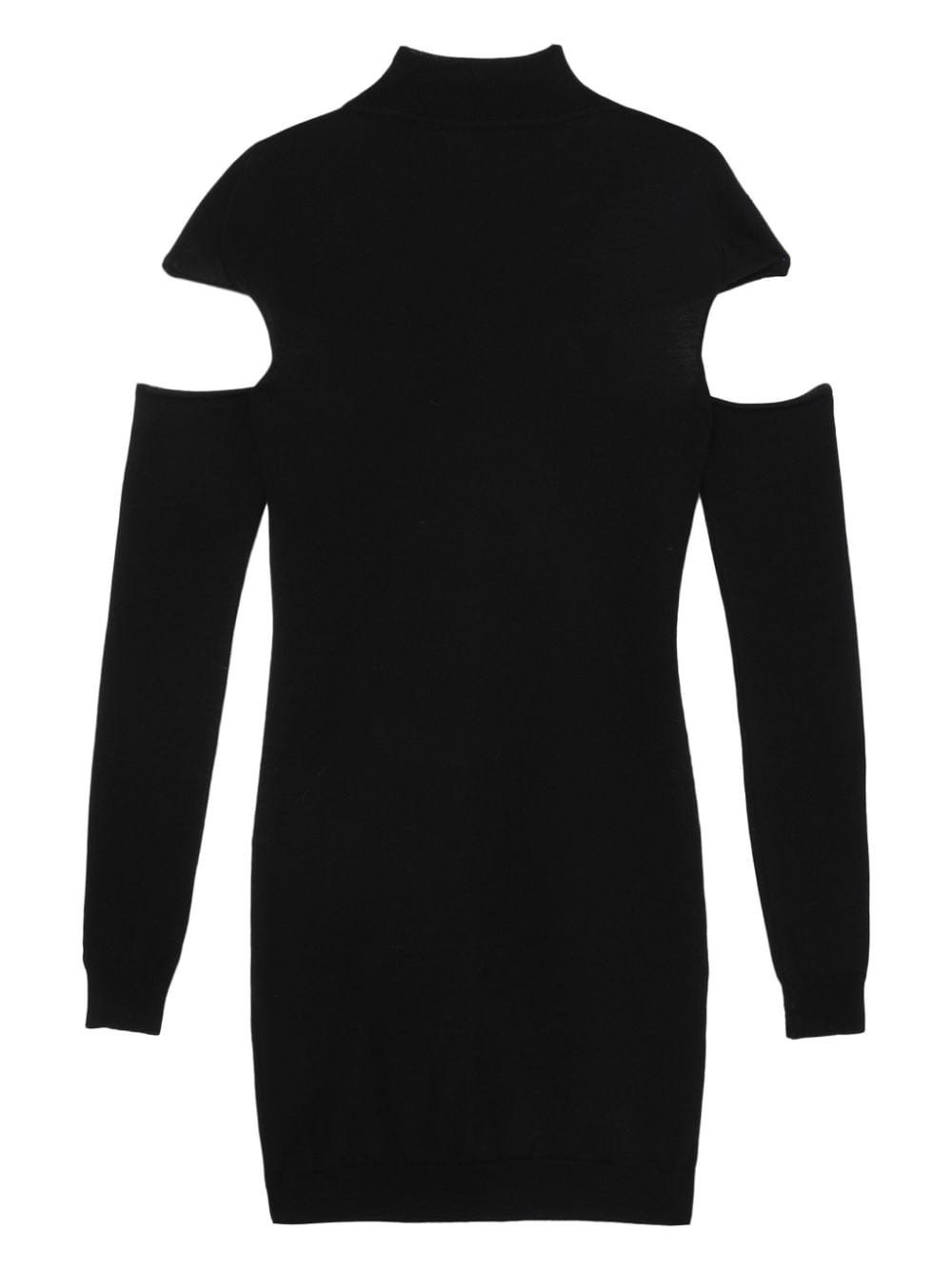 cut-out twisted wool minidress - 6