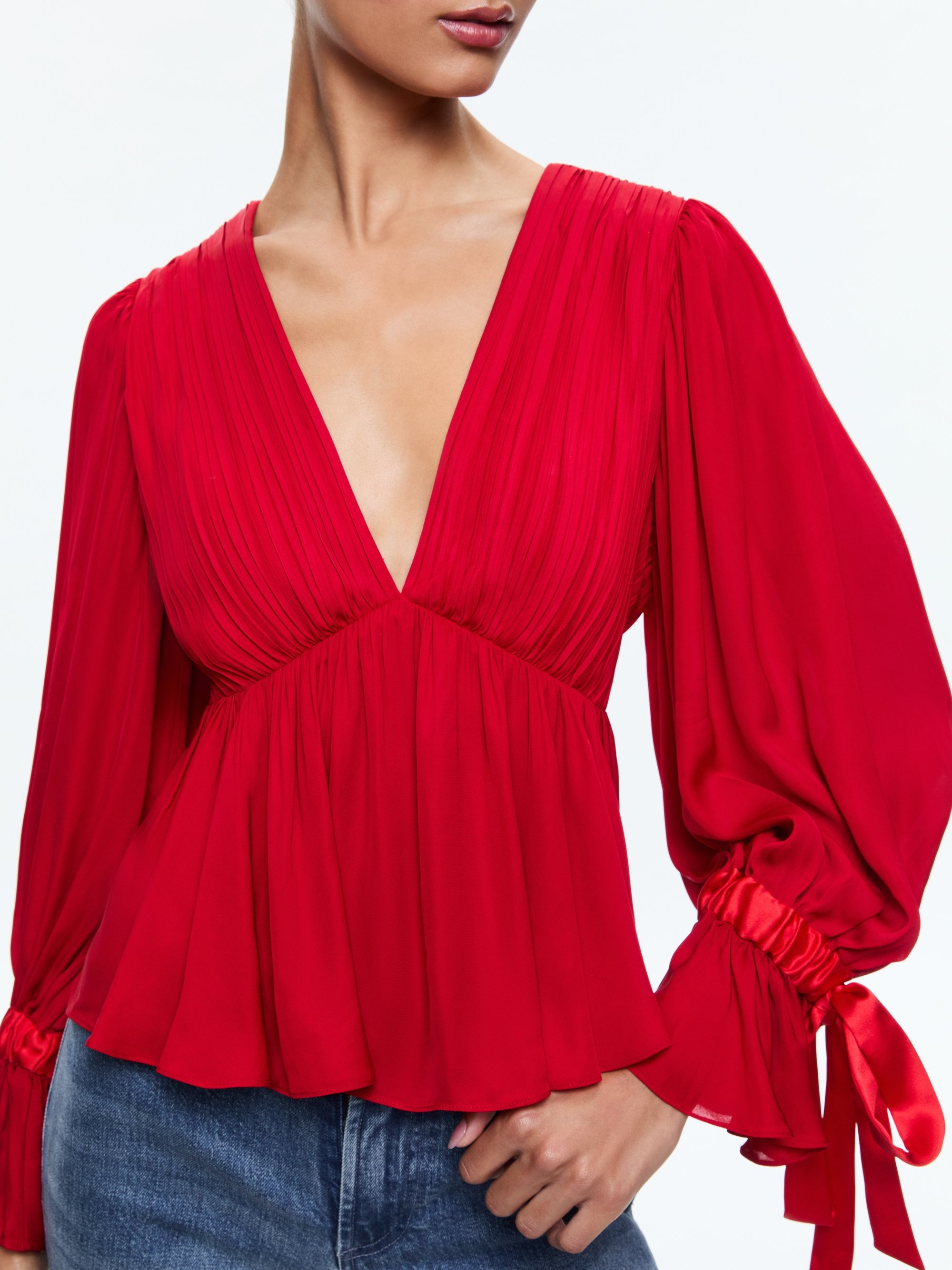 CLARISSA DEEP V BLOUSE - 5