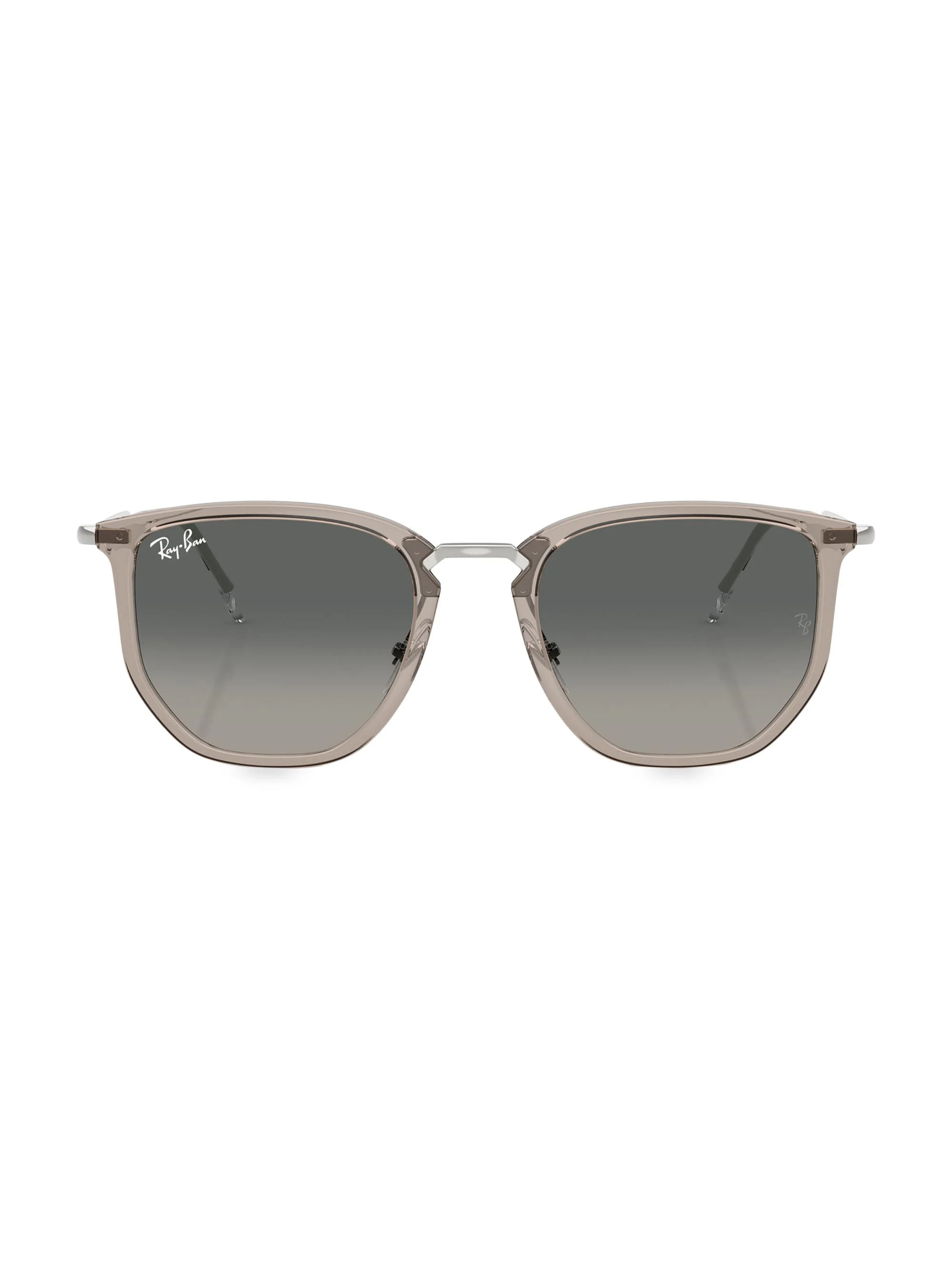 Women's RB4451 53MM Round Sunglasses - Silver Transparent Grey - 1