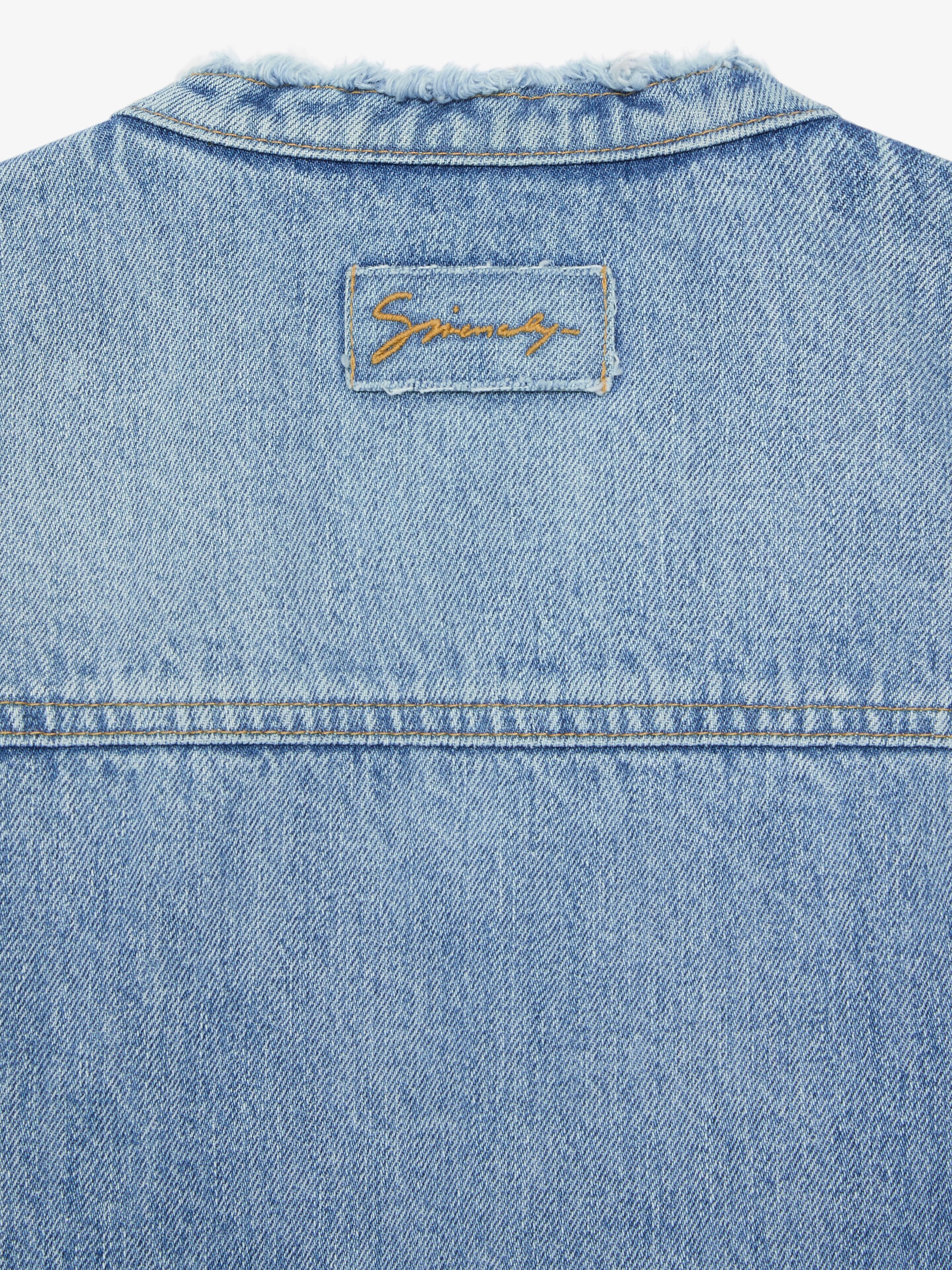 JACKET IN DENIM WITH 4G JEWEL BUTTON - 4