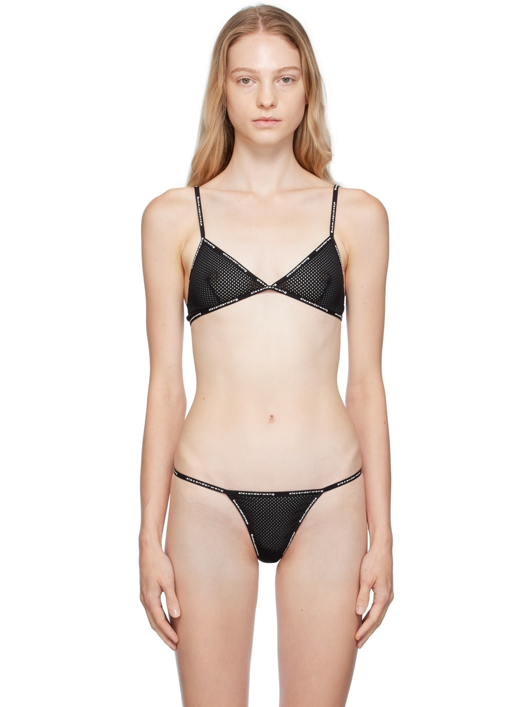 Alexander Wang Black Sheer Bra