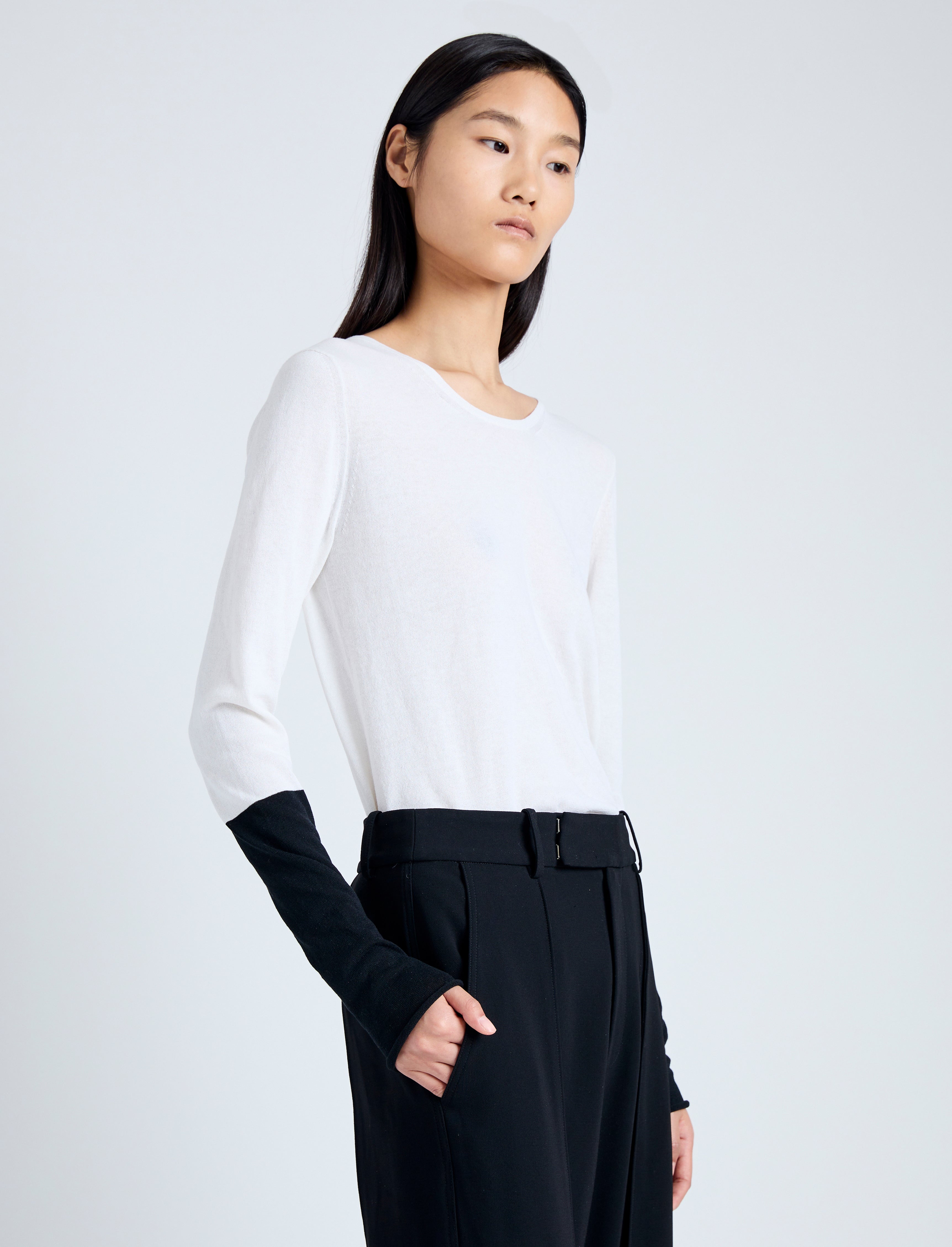 Lewis Sweater in Featherweight Cotton Silk - 6