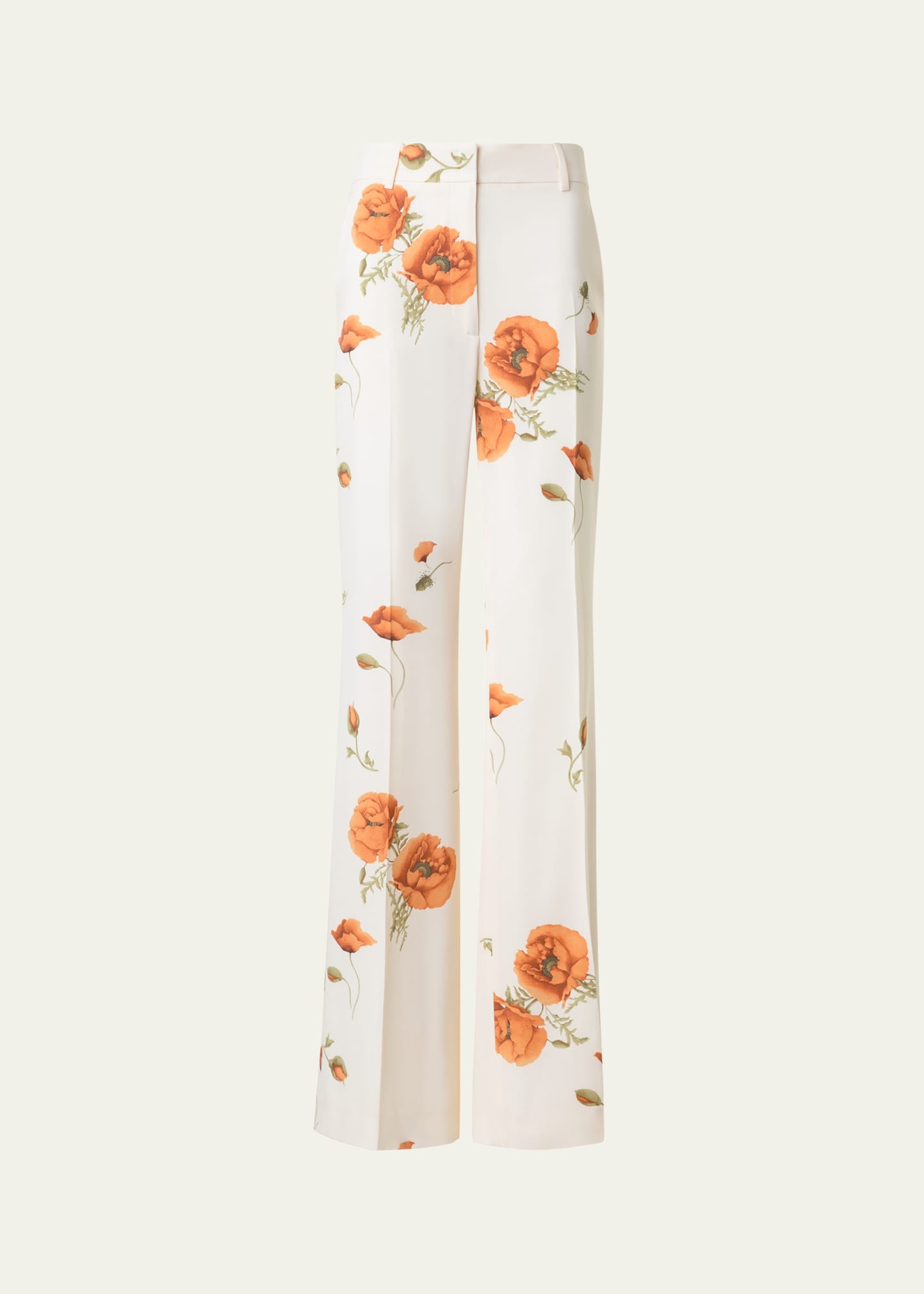 Florine Anemone Print Wide Leg Silk Crepe Pants - 1
