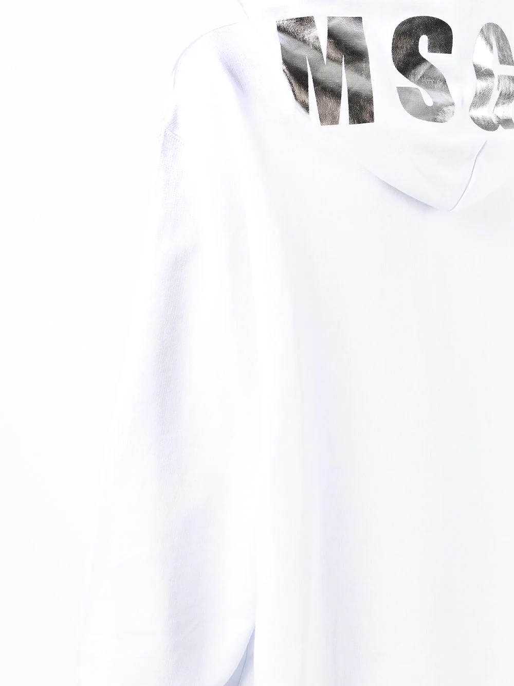 metallic-logo cotton hoodie - 5