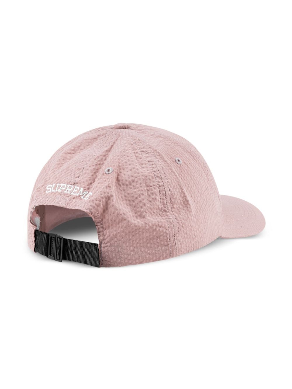 logo-embroidered seersucker baseball cap - 2