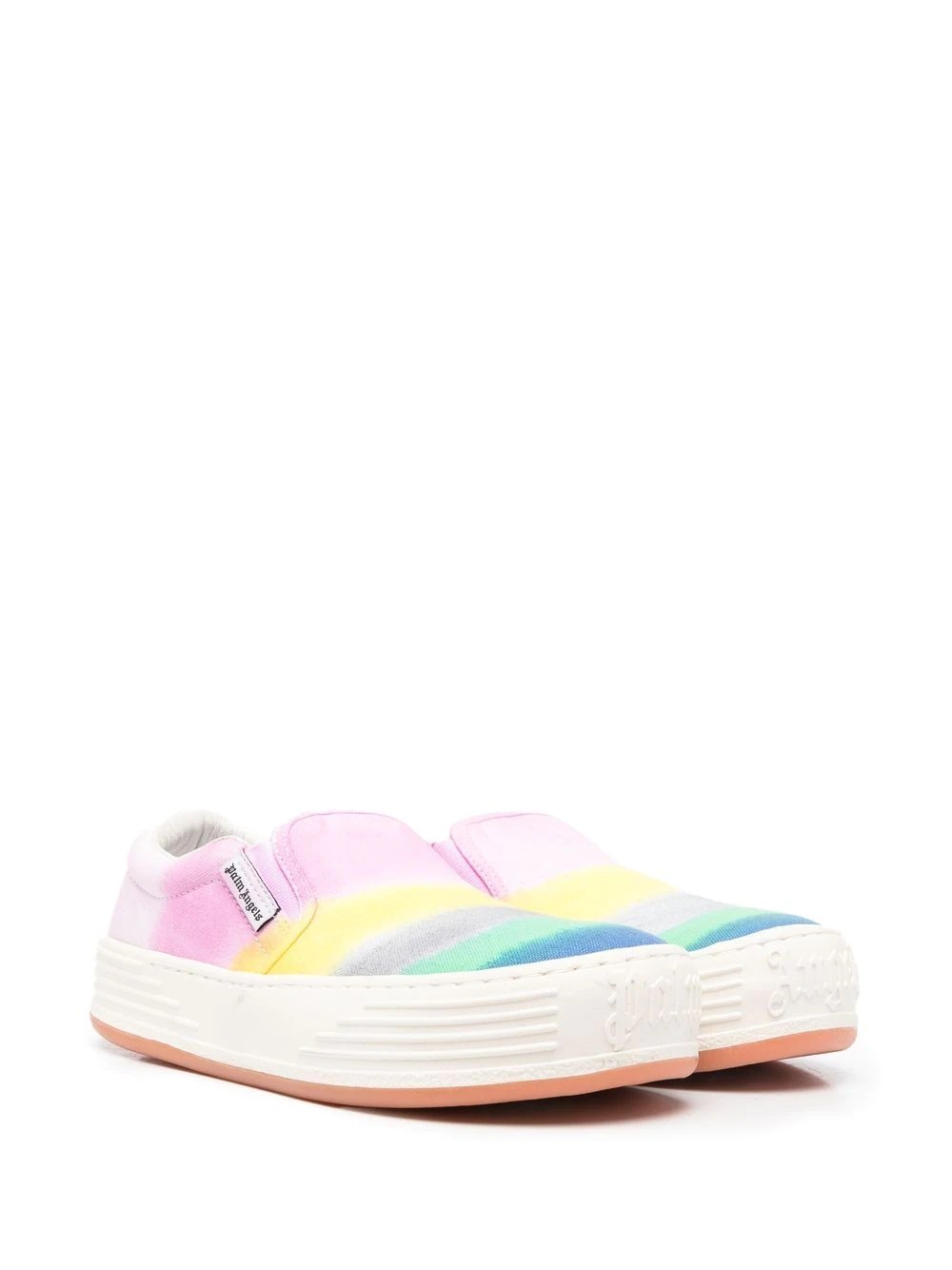 gradient-pattern canvas slip-on trainers - 4