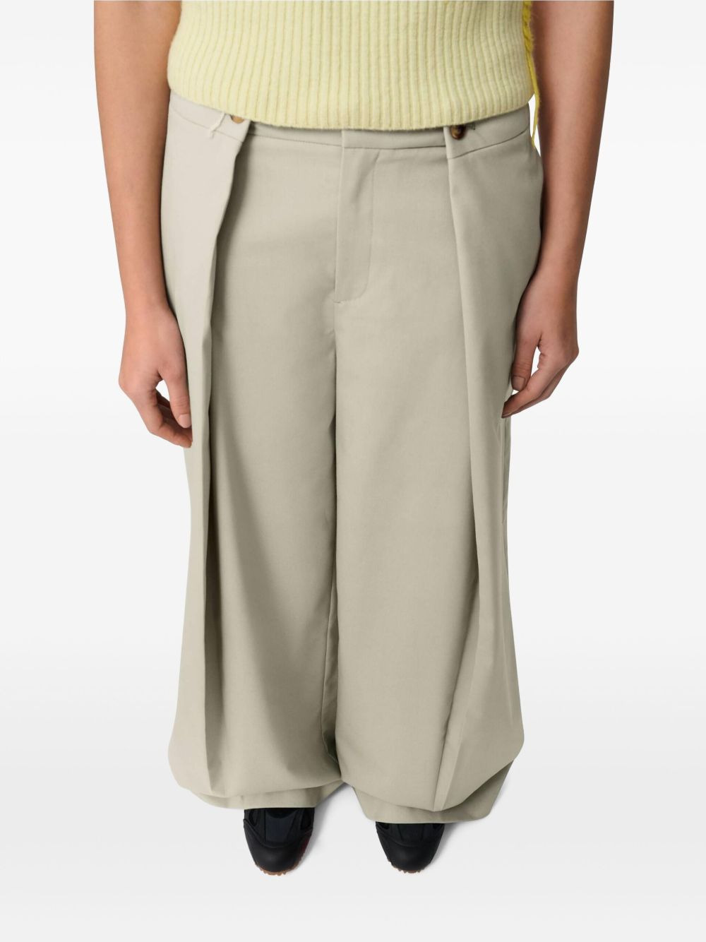 Riley pleated wide-leg trousers - 5