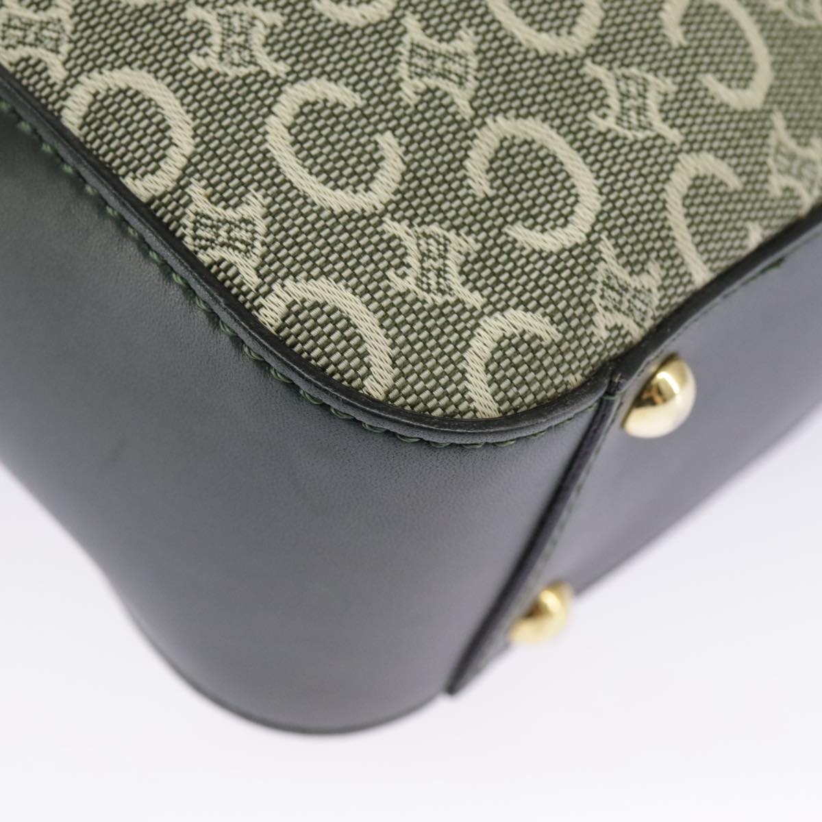 CELINE C Macadam Canvas Hand Bag Gray Gold - 9