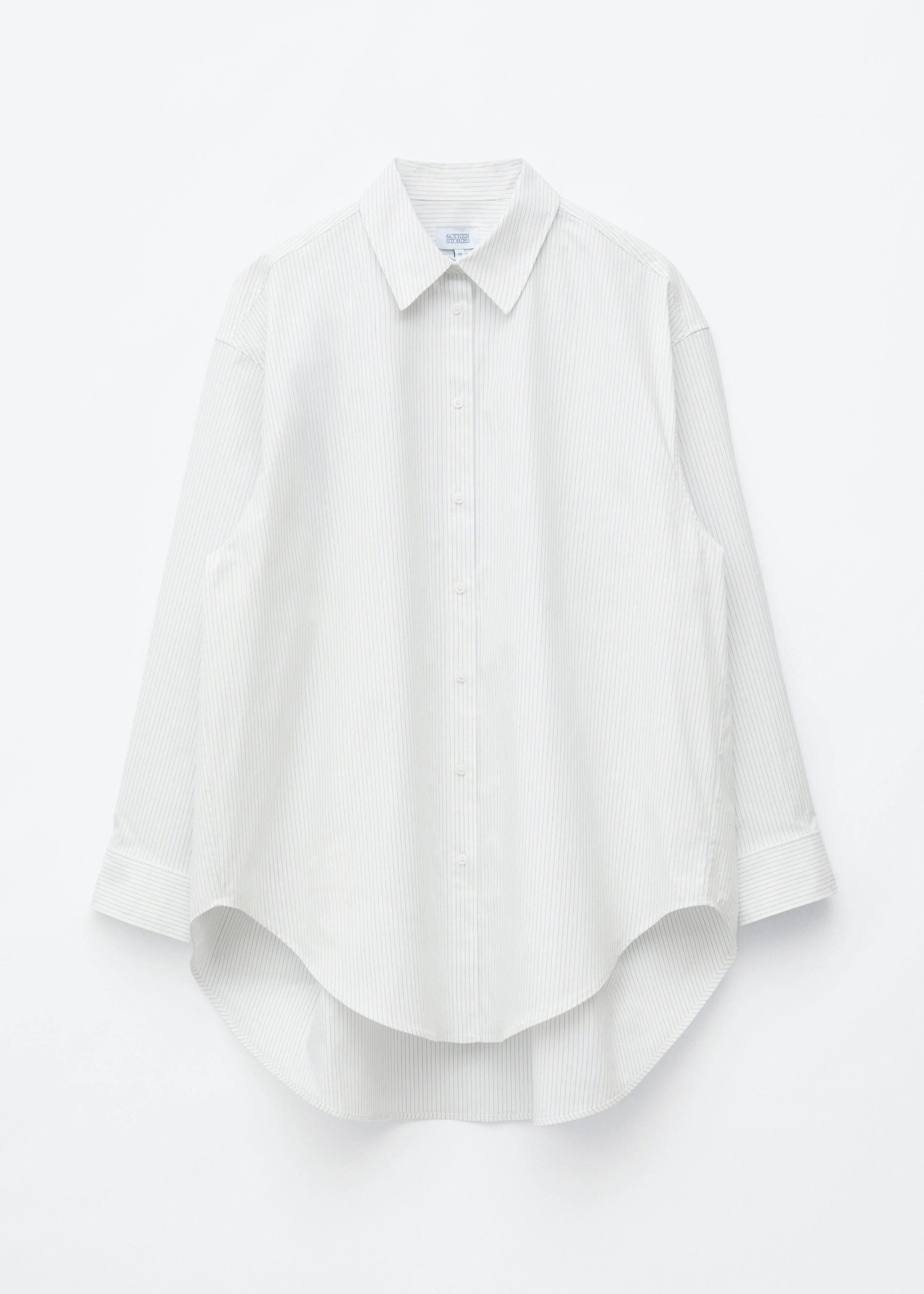 Rounded-Hem Oversized Shirt - 1