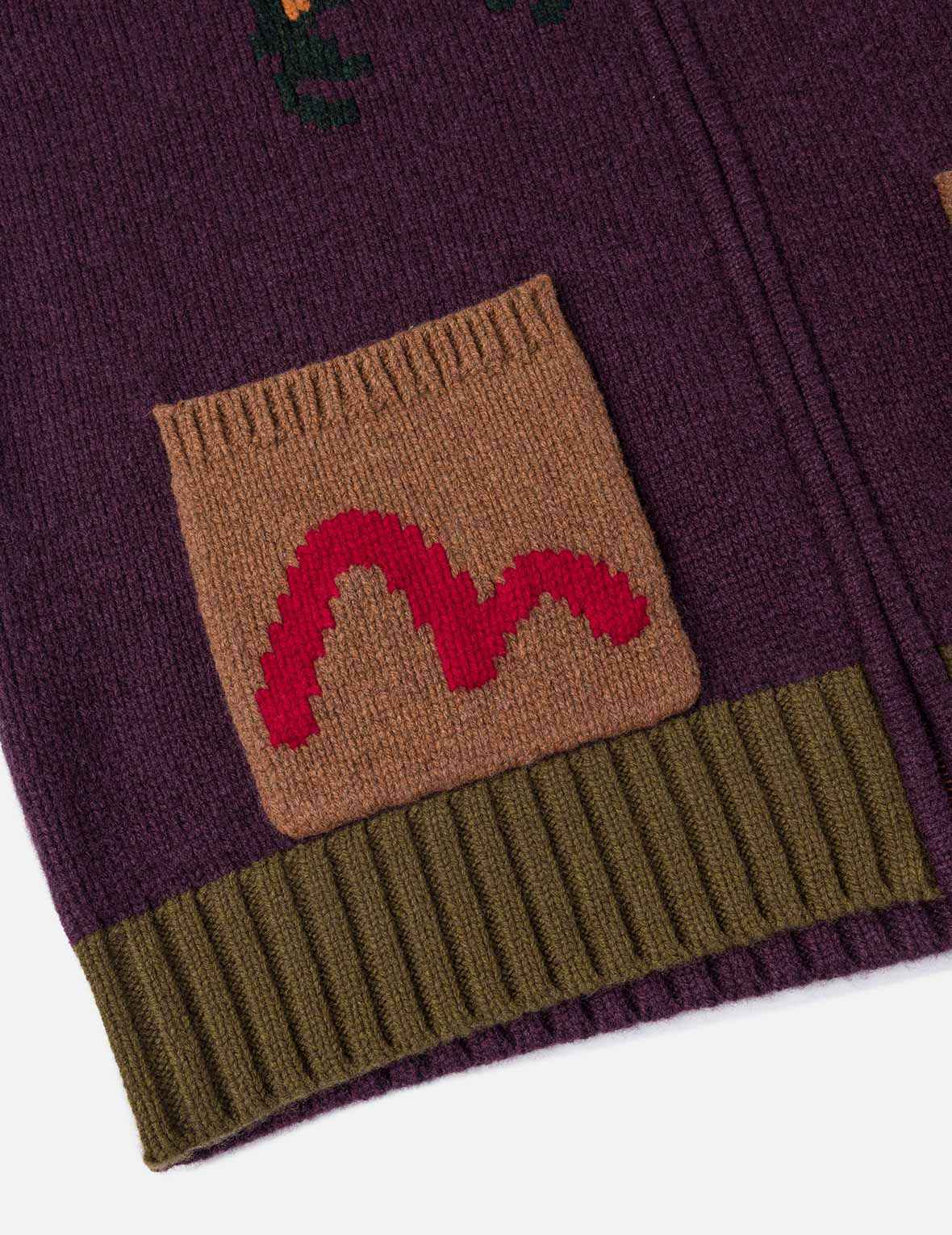 Spiders and Seagull Intarsia Knit Relax Fit Cowichan Sweater - 7