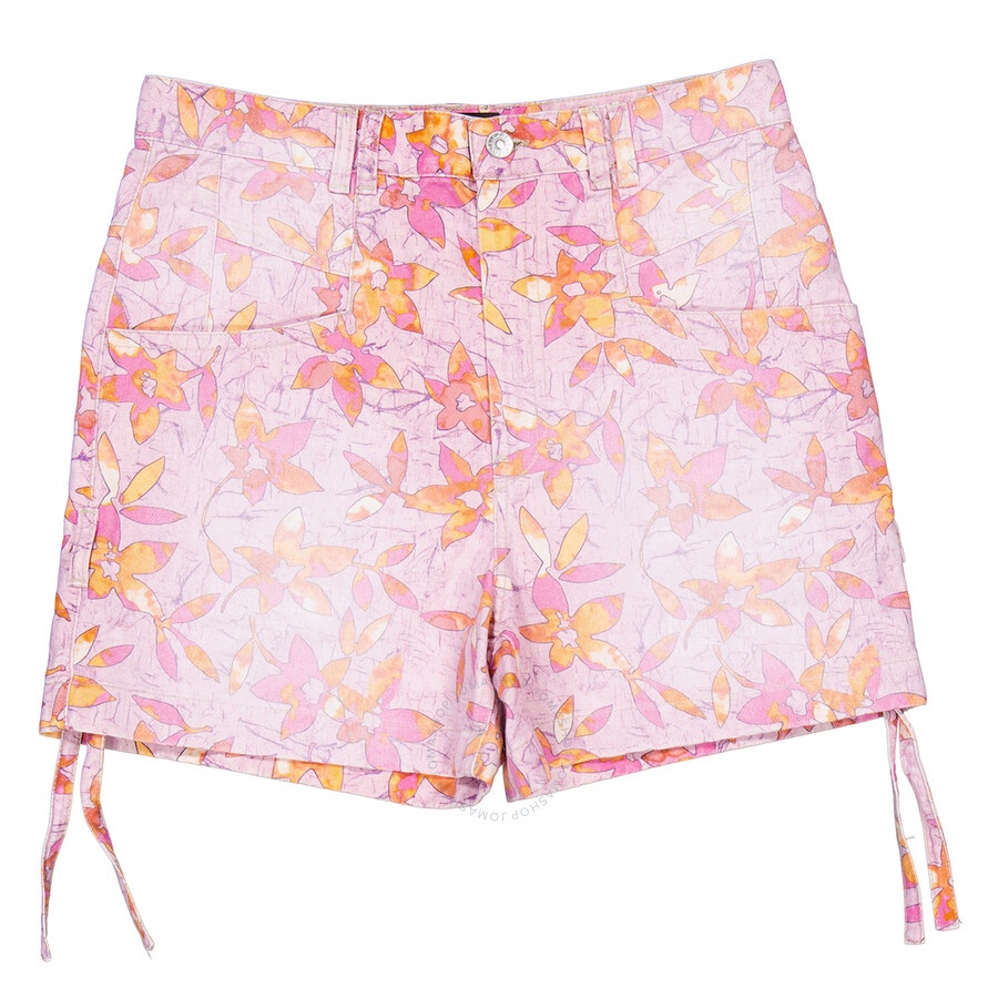 Isabel Marant Ladies Floral Print Naesqui Cotton Denim Shorts - 4