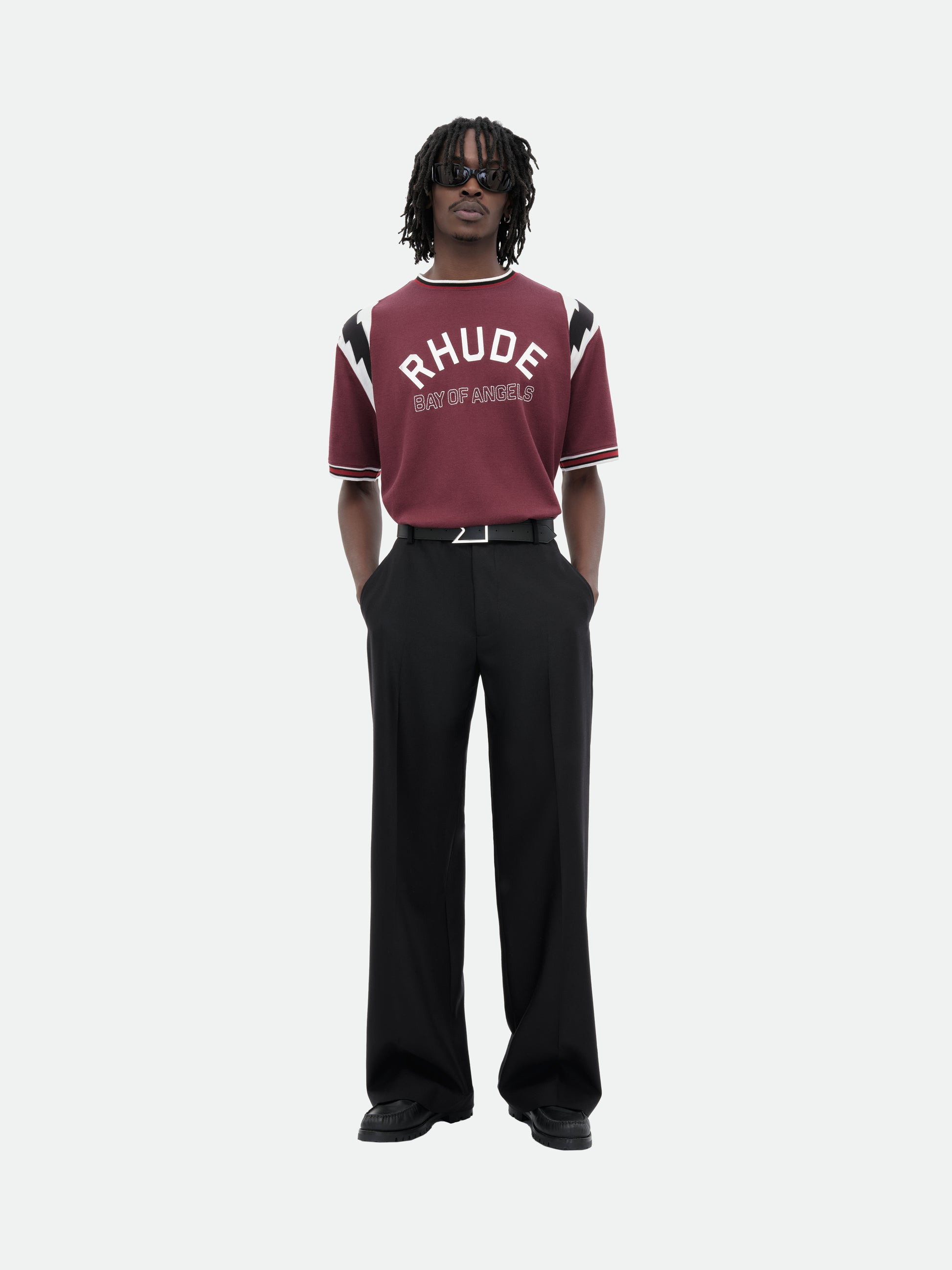RHUDE LIGHTNING RINGER JERSEY TEE - 2