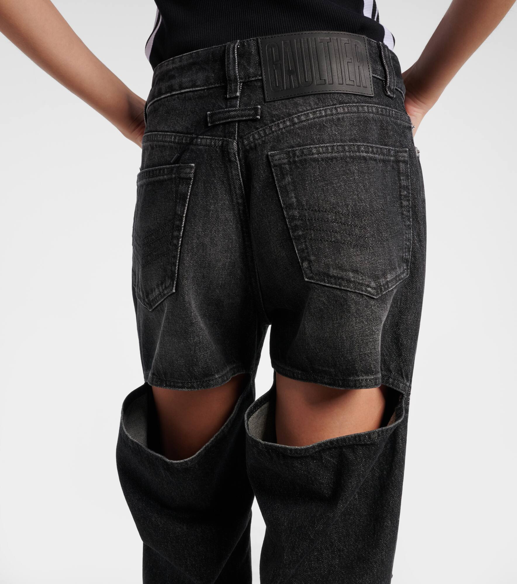 Cutout high-rise wide-leg jeans - 6