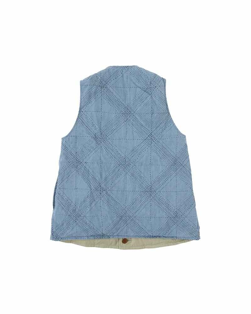 KORA DOWN VEST SASHIKO LT.GREEN