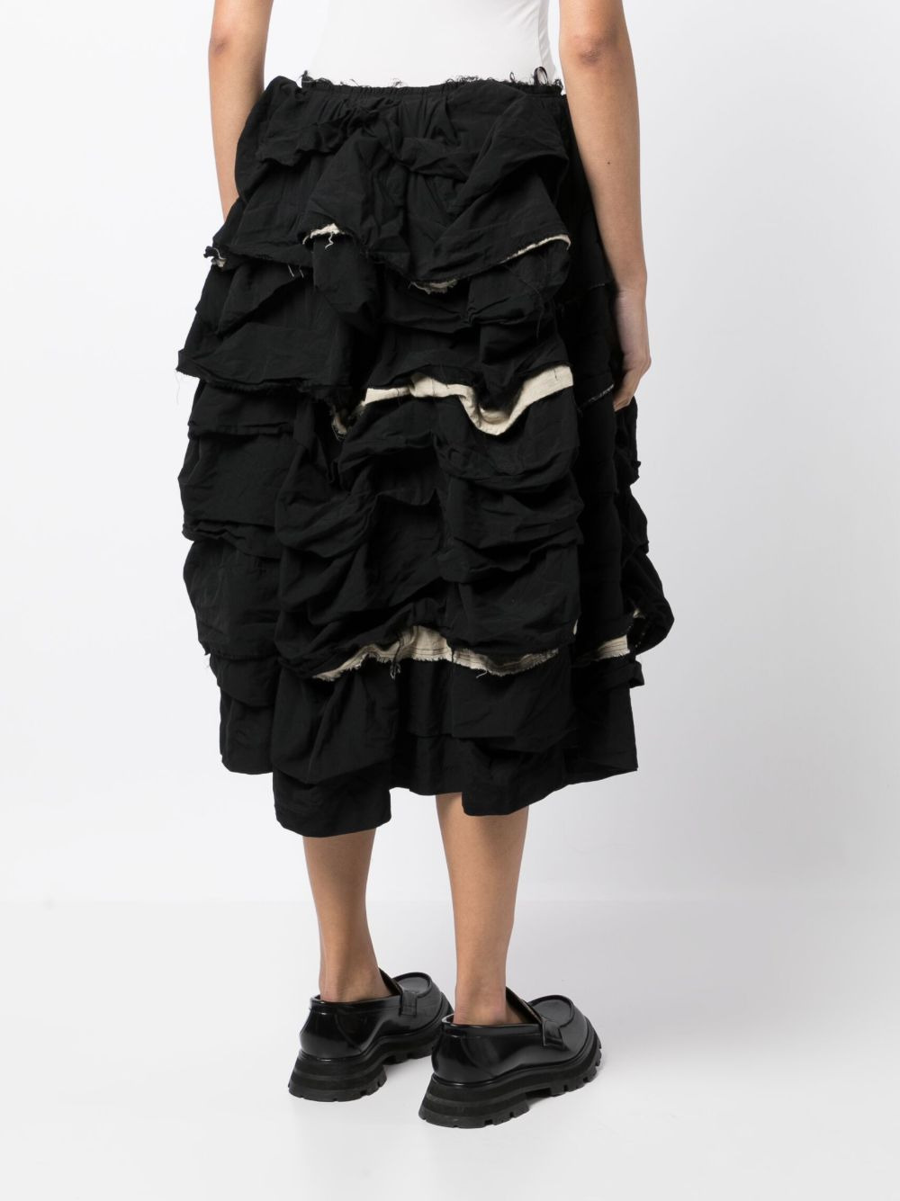 ruffled-detail asymmetric skirt - 4