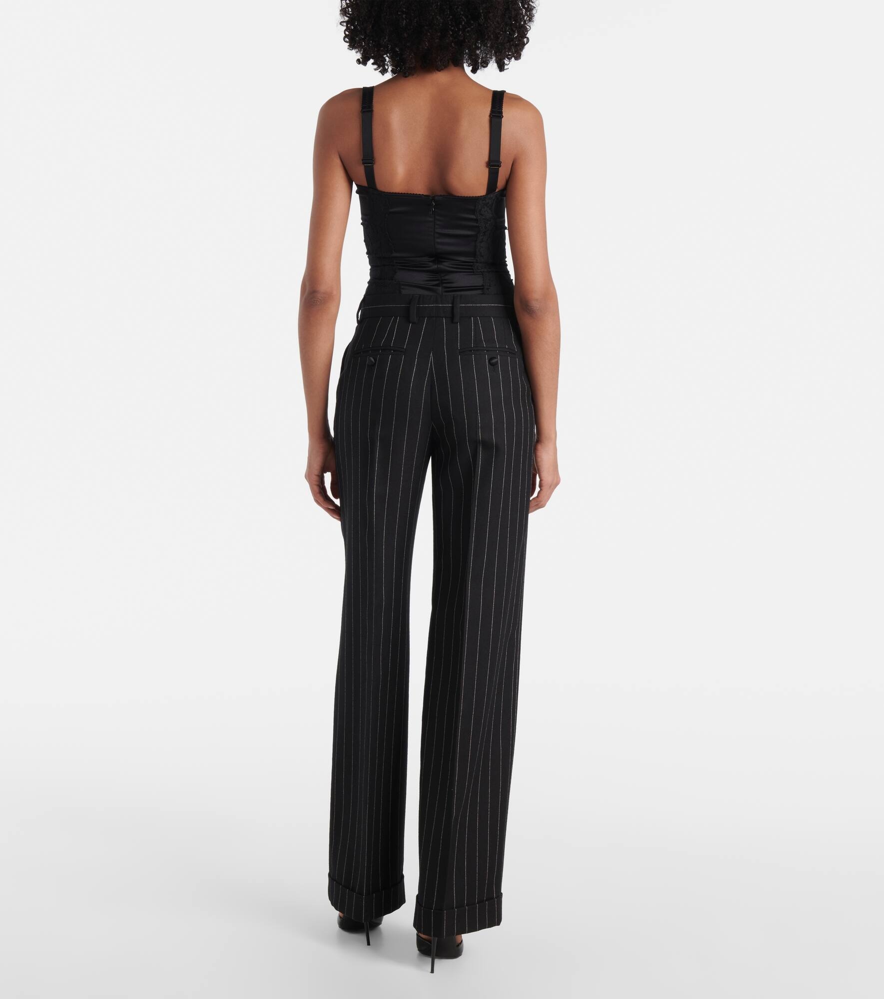 Striped wool straight pants - 3