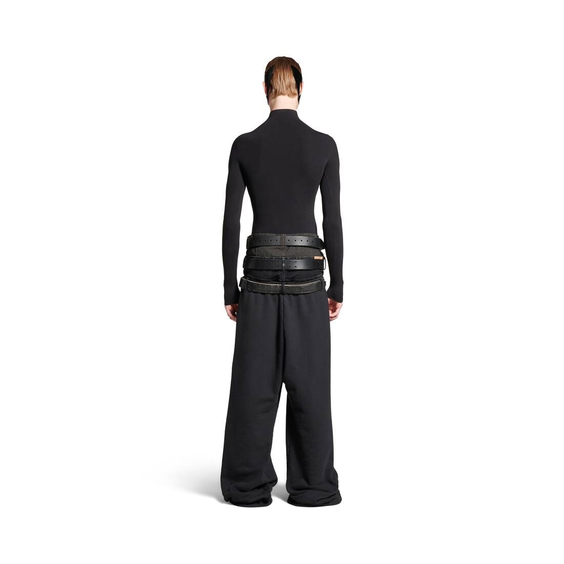 Men's Layered Jogging Pants in Black - 5