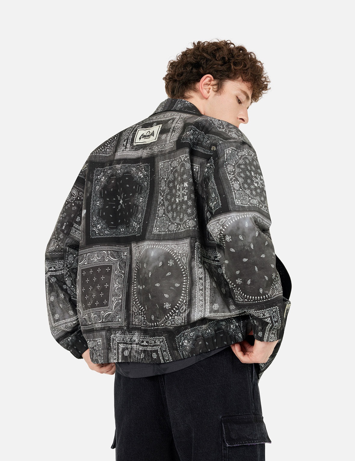 Allover Paisley Print Oversized Coach Jacket - 4