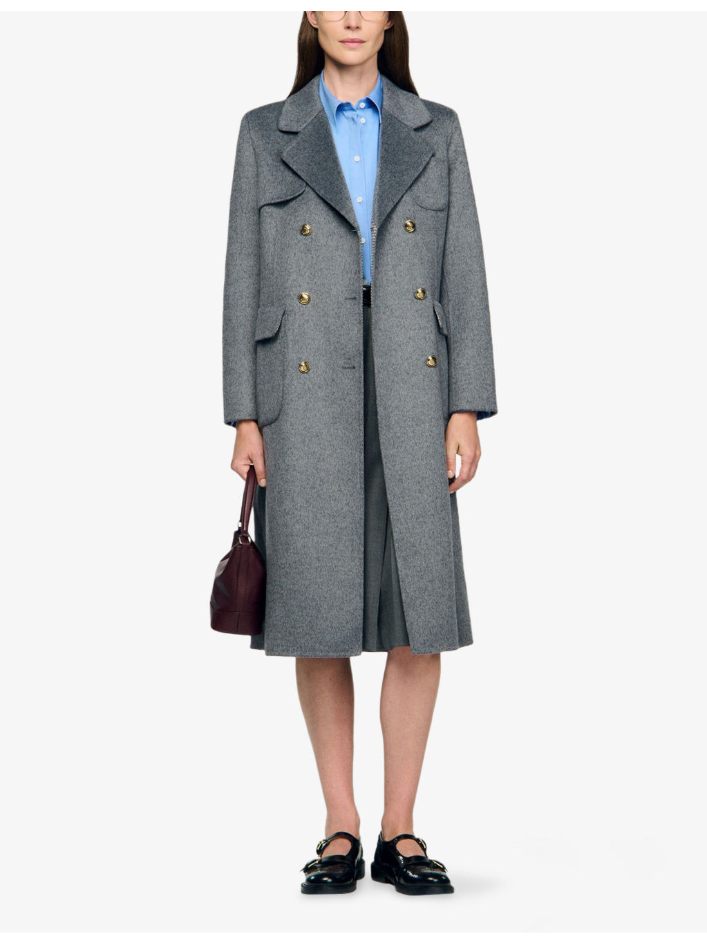 Double-Breasted Tie-Belt Wool-Blend Coat - 2