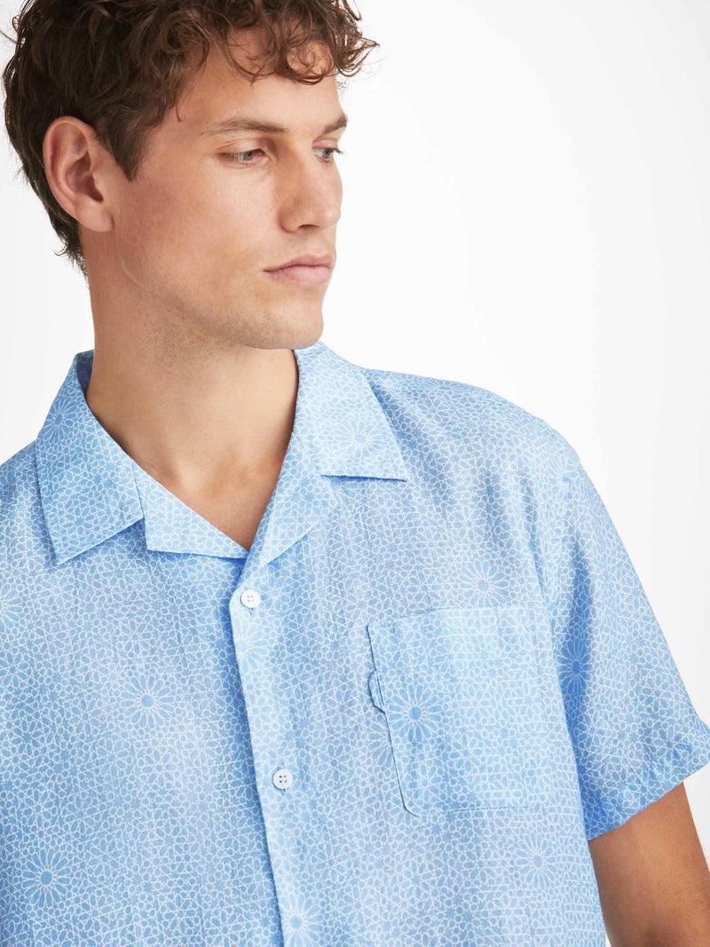 Men's Shirt Milan 23 Linen Blue - 5