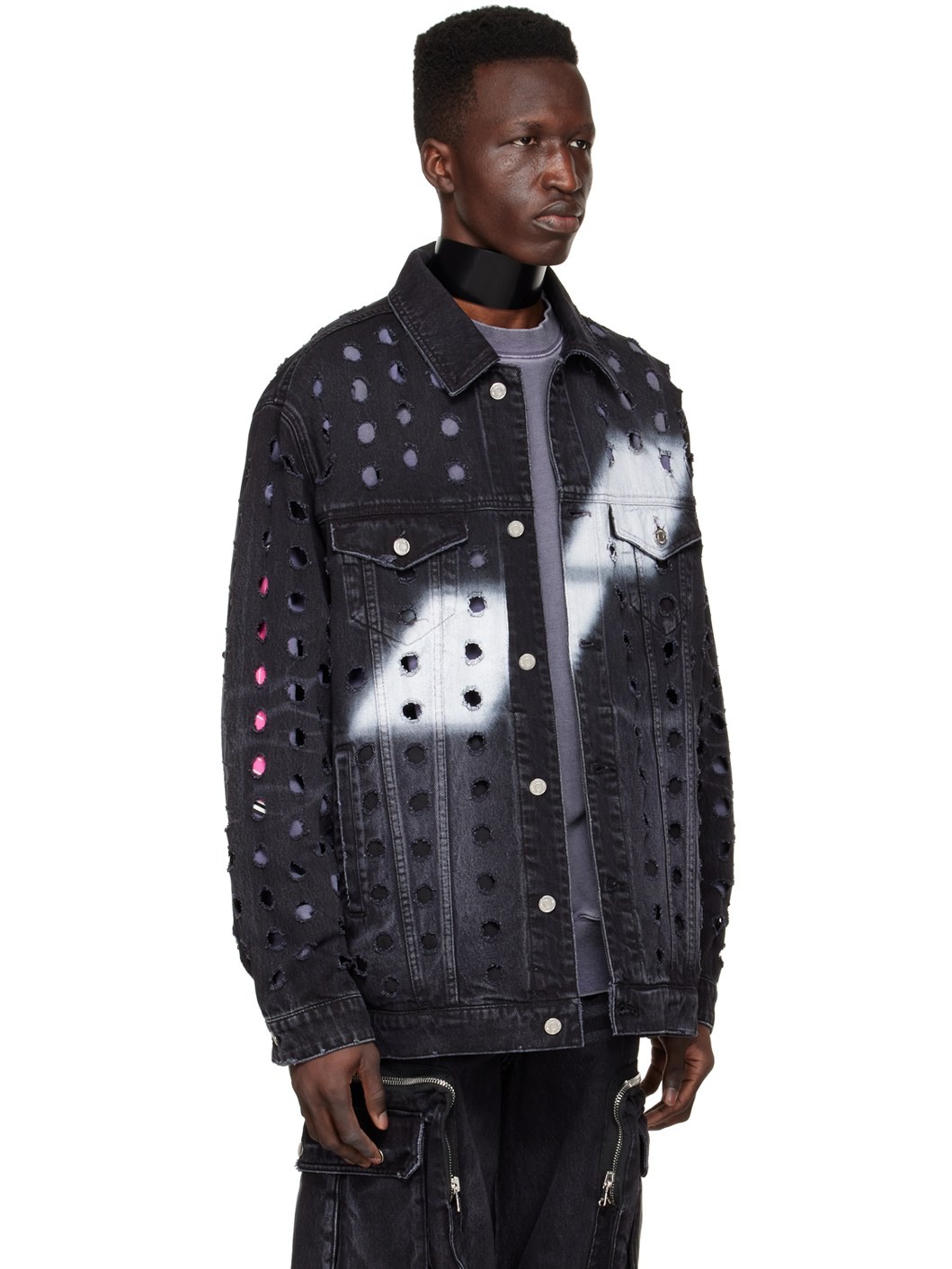 Black Logo Denim Jacket - 2