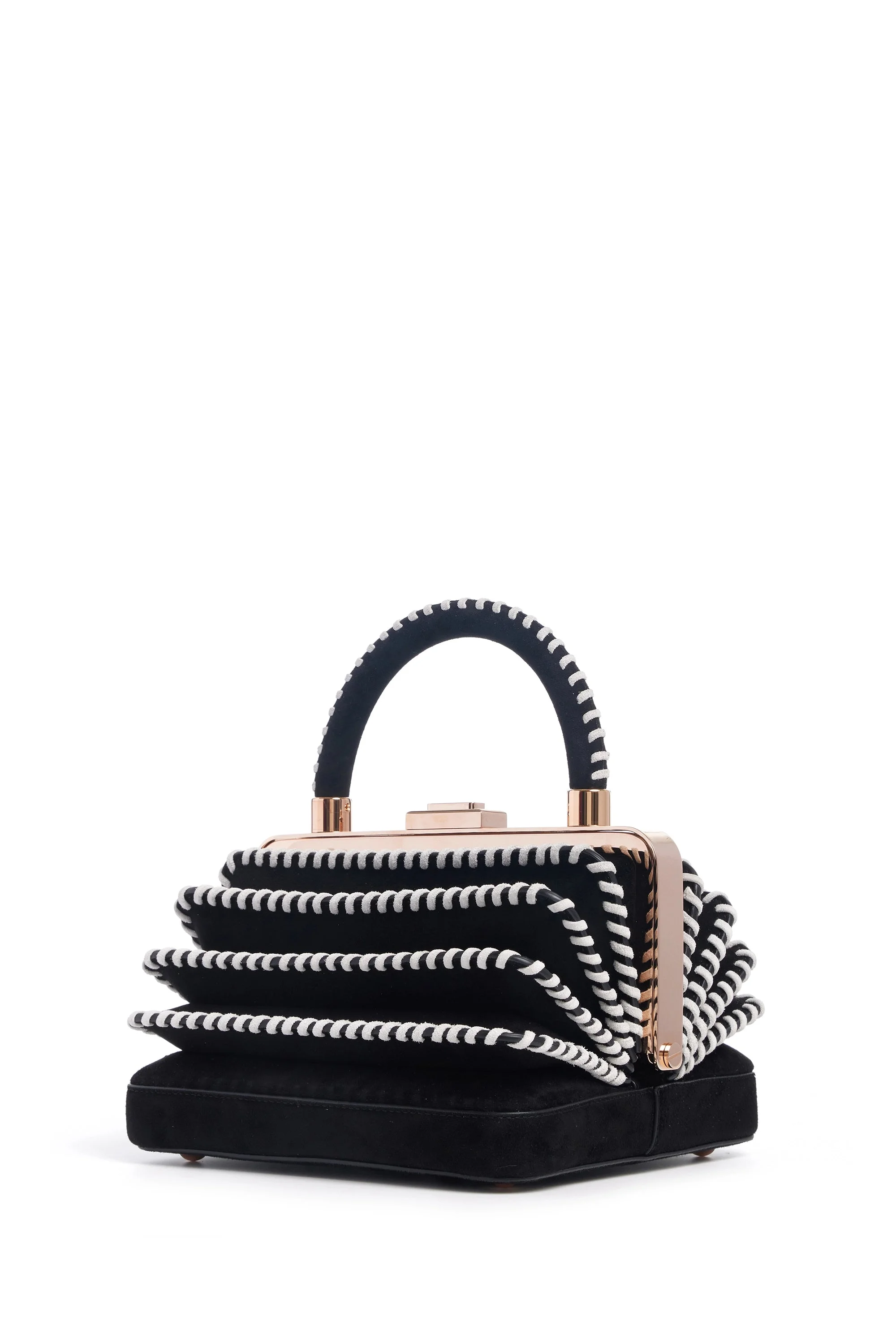 Whipstitch Diana Bag in Black Suede - 1